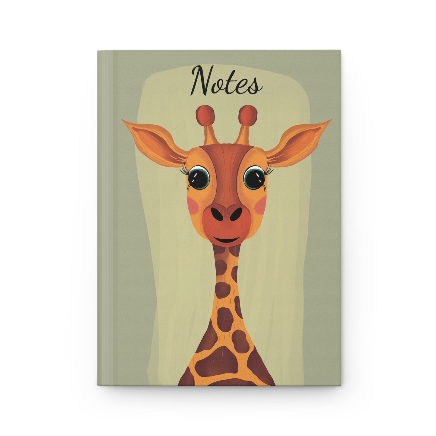 Green-Eyed Grace Hardcover Journal, Giraffe Design, Matte Cover Notebook, Blank Pages, Stationery Gift, Writing Diary, Notepad Sketchbook