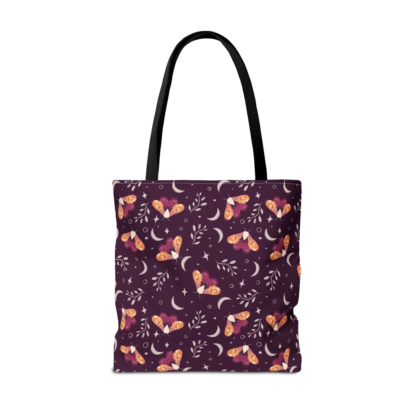 Moth Tote Bag Orange - Witchy Aesthetic Design by Anndria