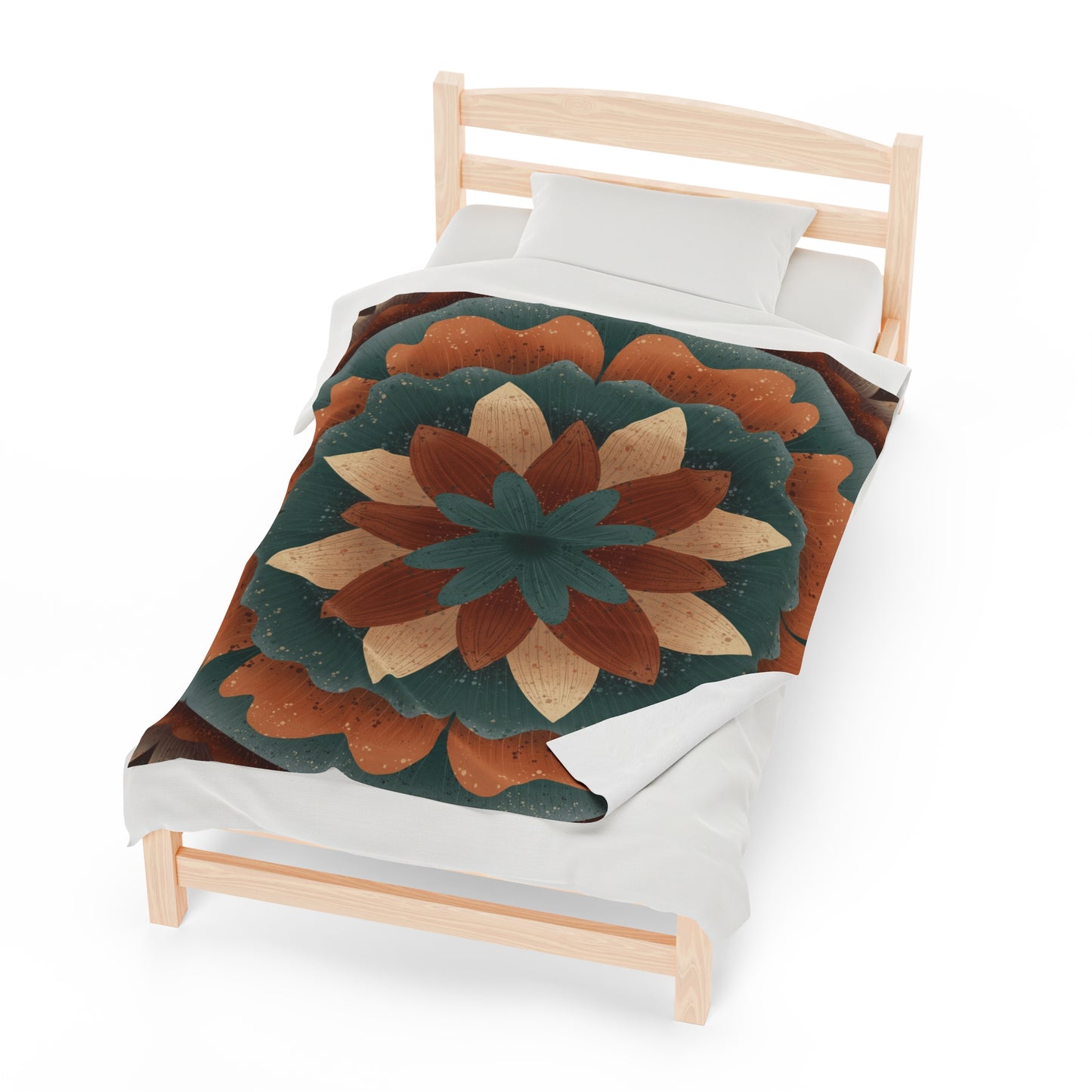 Velveteen Plush Blanket, Harvest Harmony Mandala Artwork by Anndria, Fall Vibes, Cozy Home Decor, Gift for Nature Lovers, Boho Chic Throw