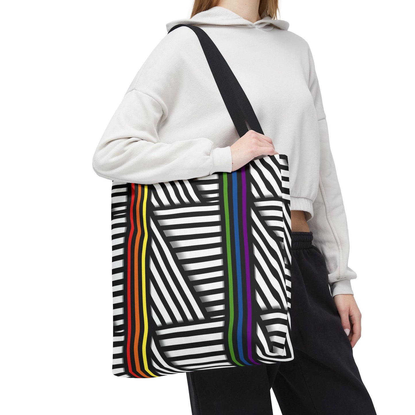 Colorful Striped Pride Tote Bag - Stylish & Versatile for Everyday Use