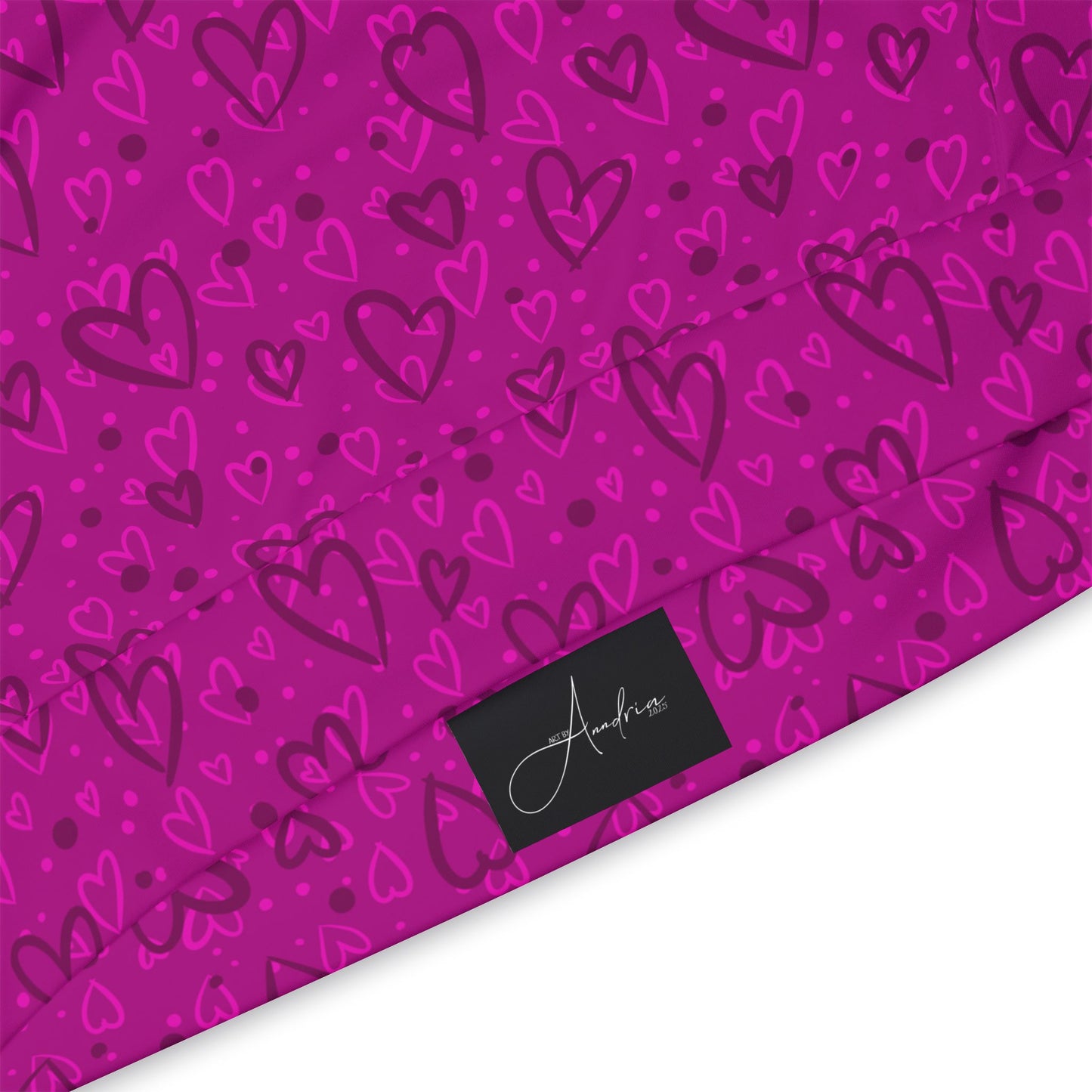 Pink Hearts Athletic Hoodie - Designed by Anndria
