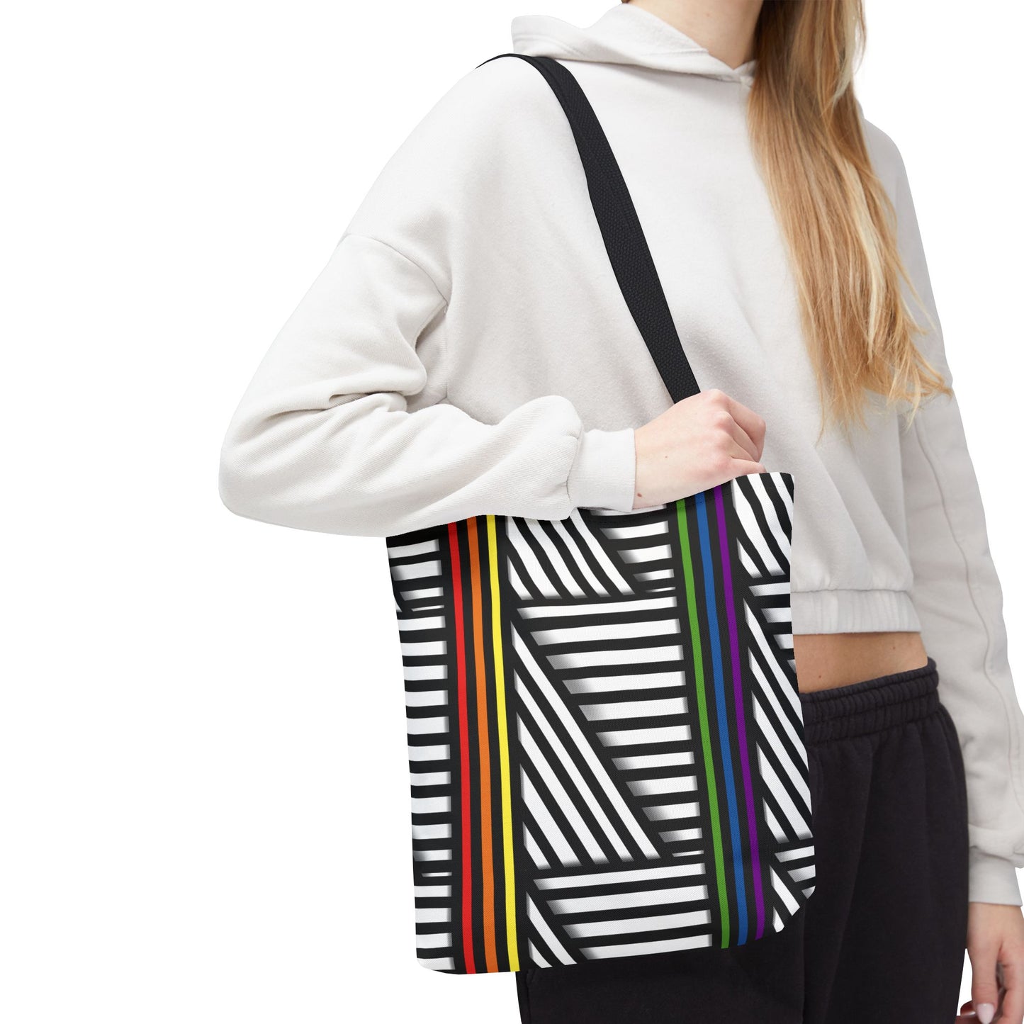 Colorful Striped Pride Tote Bag - Stylish & Versatile for Everyday Use