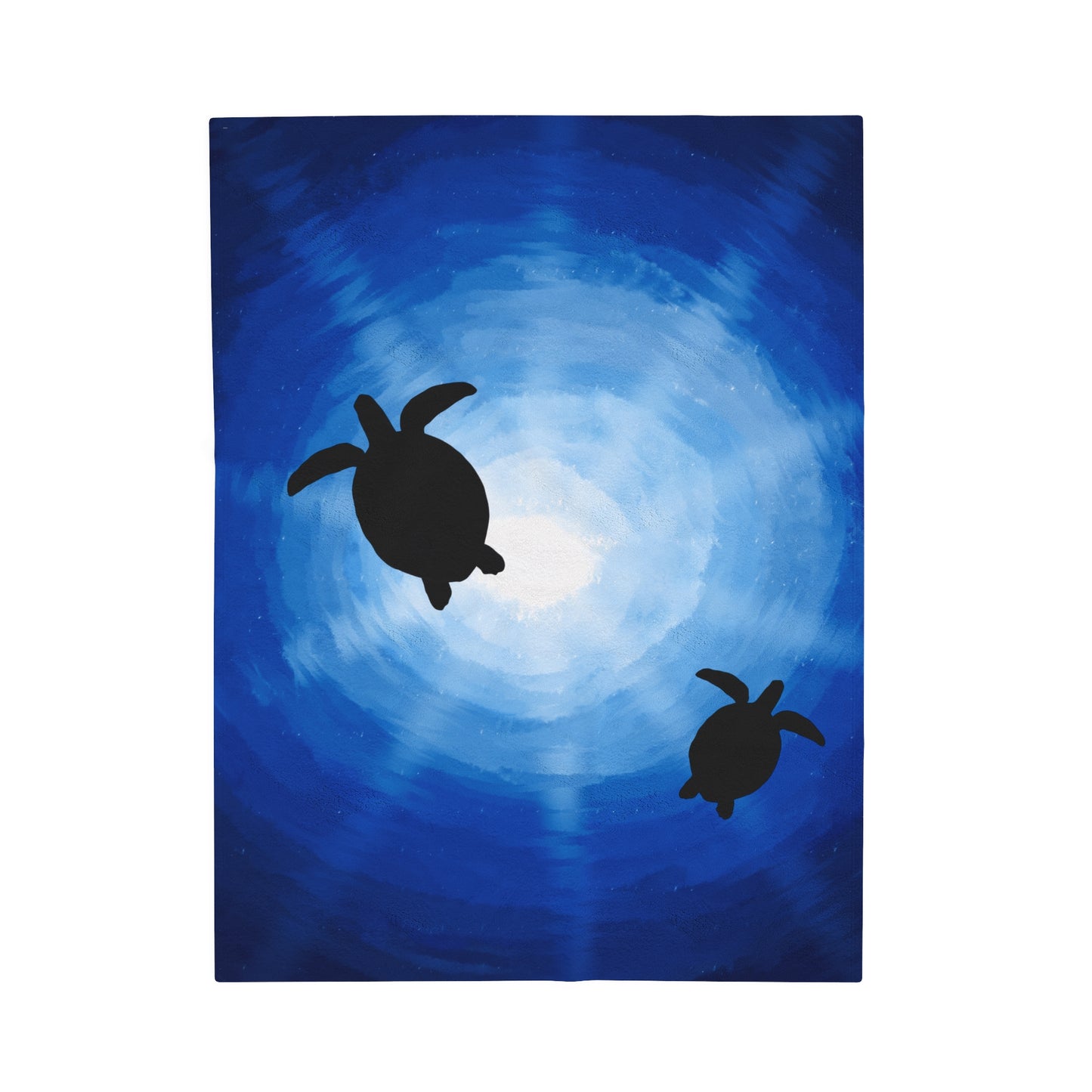 Plush Blanket - Sea Turtles Swimming Through Sun Rays Drawn by Anndria
