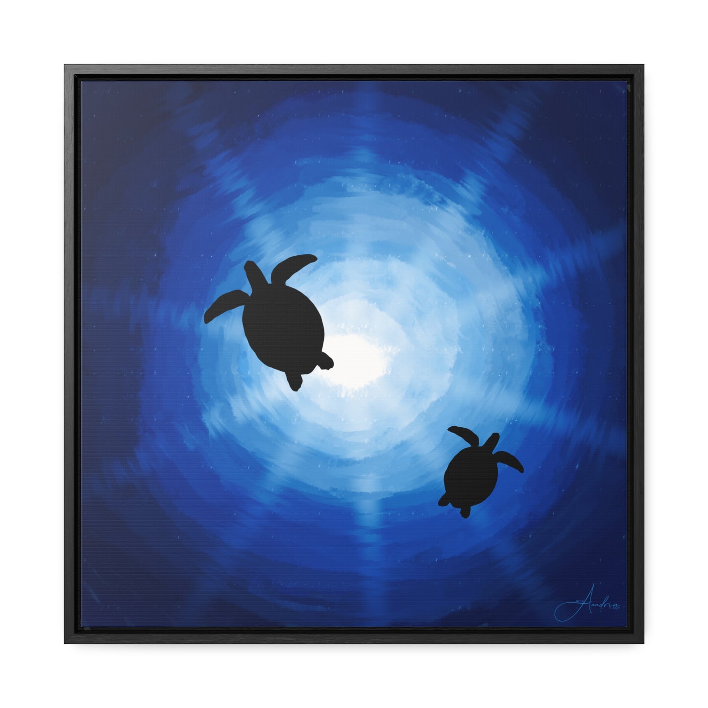 Canvas Wraps, Rays of Sun and Sea Turtles, Hand Drawn by Anndria
