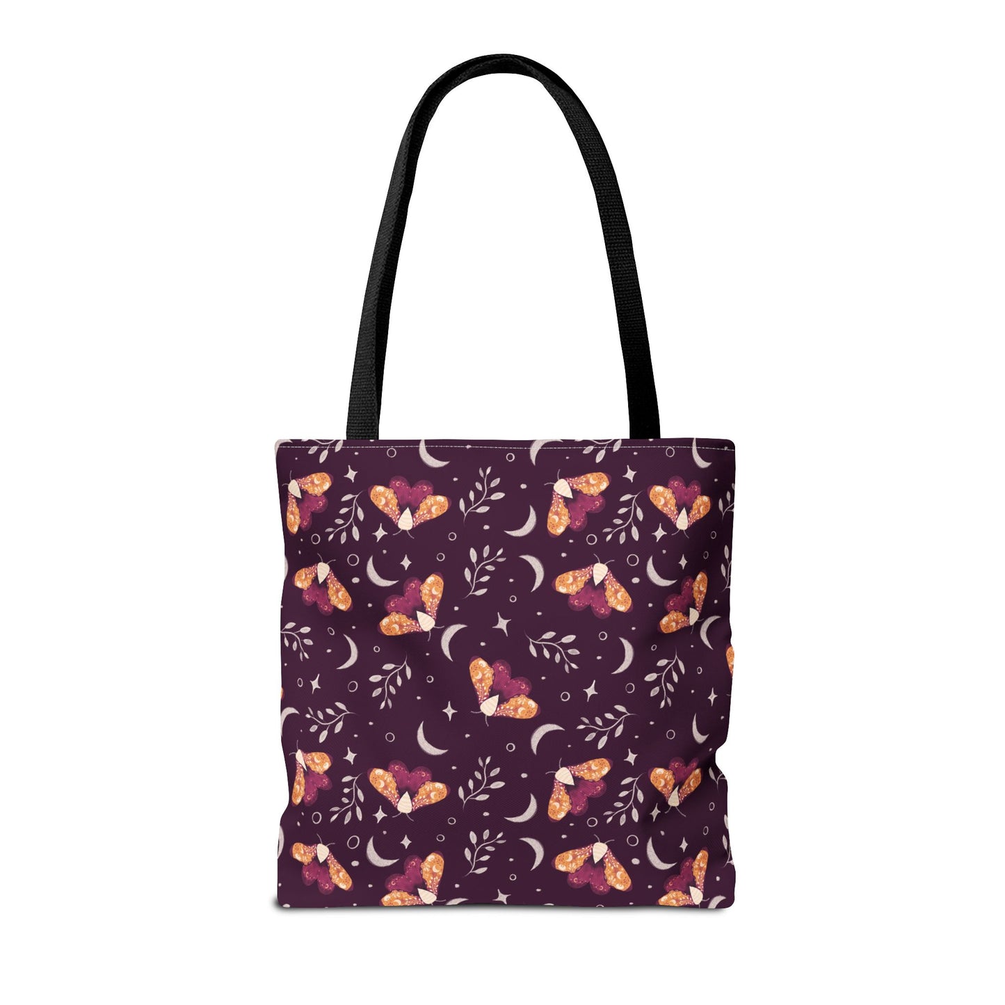 Moth Tote Bag Orange - Witchy Aesthetic Design by Anndria