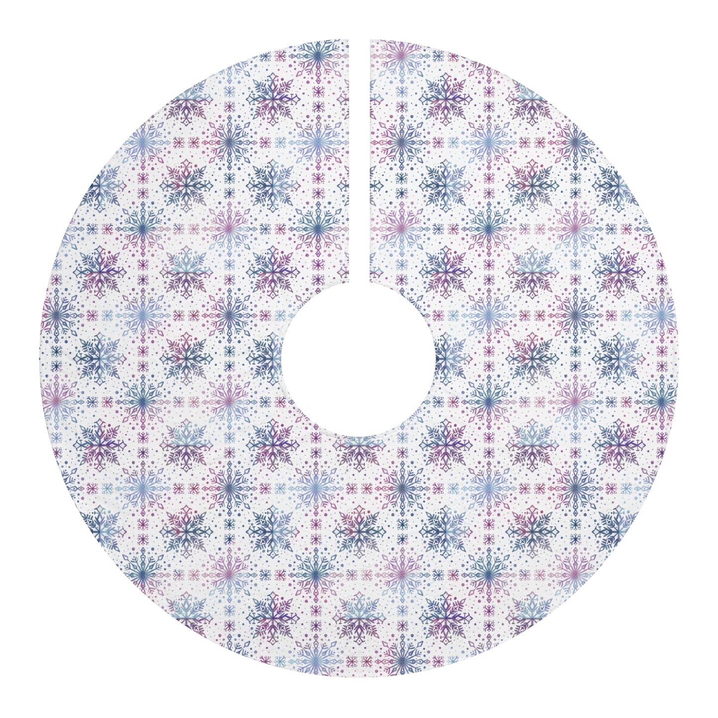 Tree Skirt - Watercolor Snowflake design by Anndria - Blue, Pink and Purple
