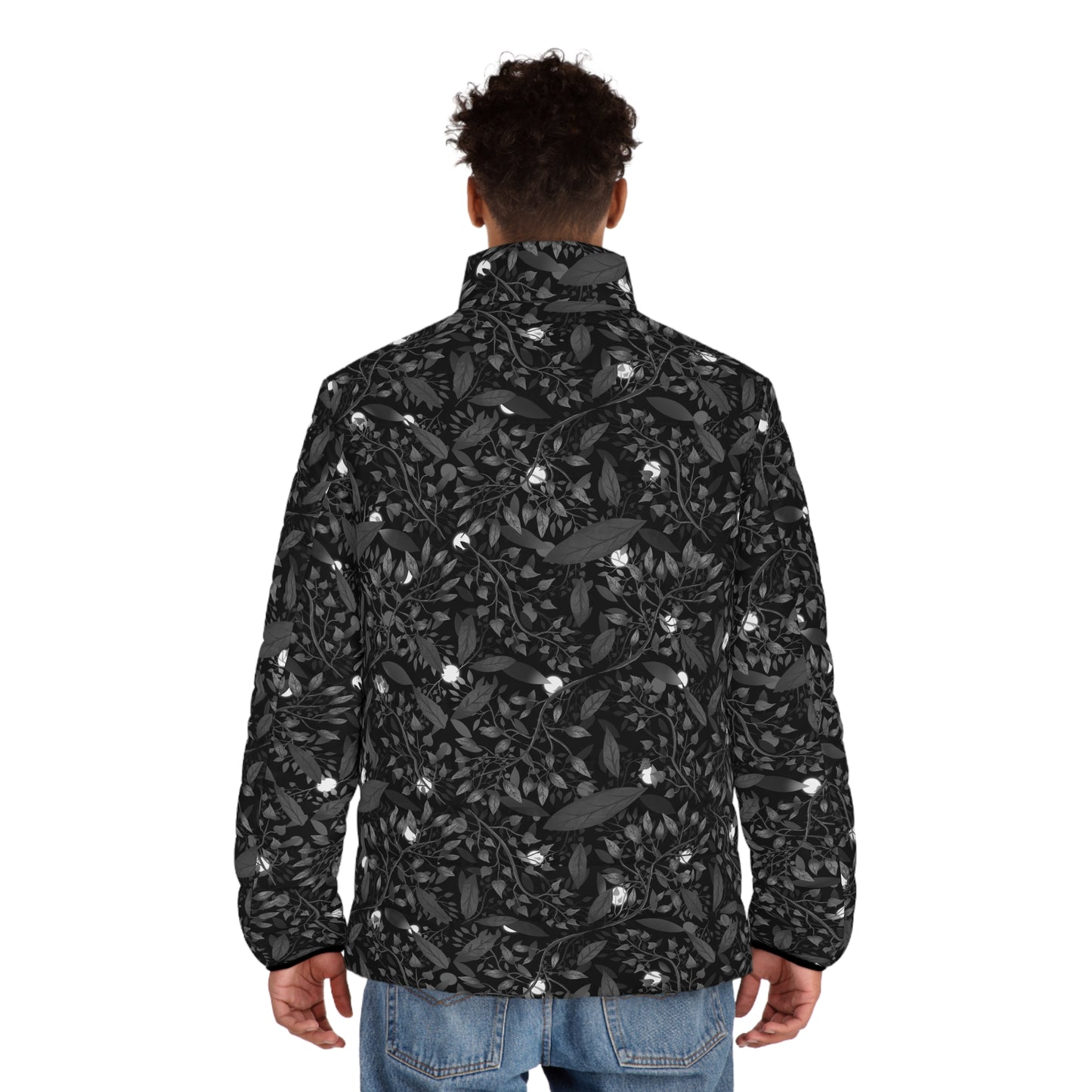 Nature-Inspired Men's Puffer Jacket - Stylish Outerwear for Outdoor Adventures