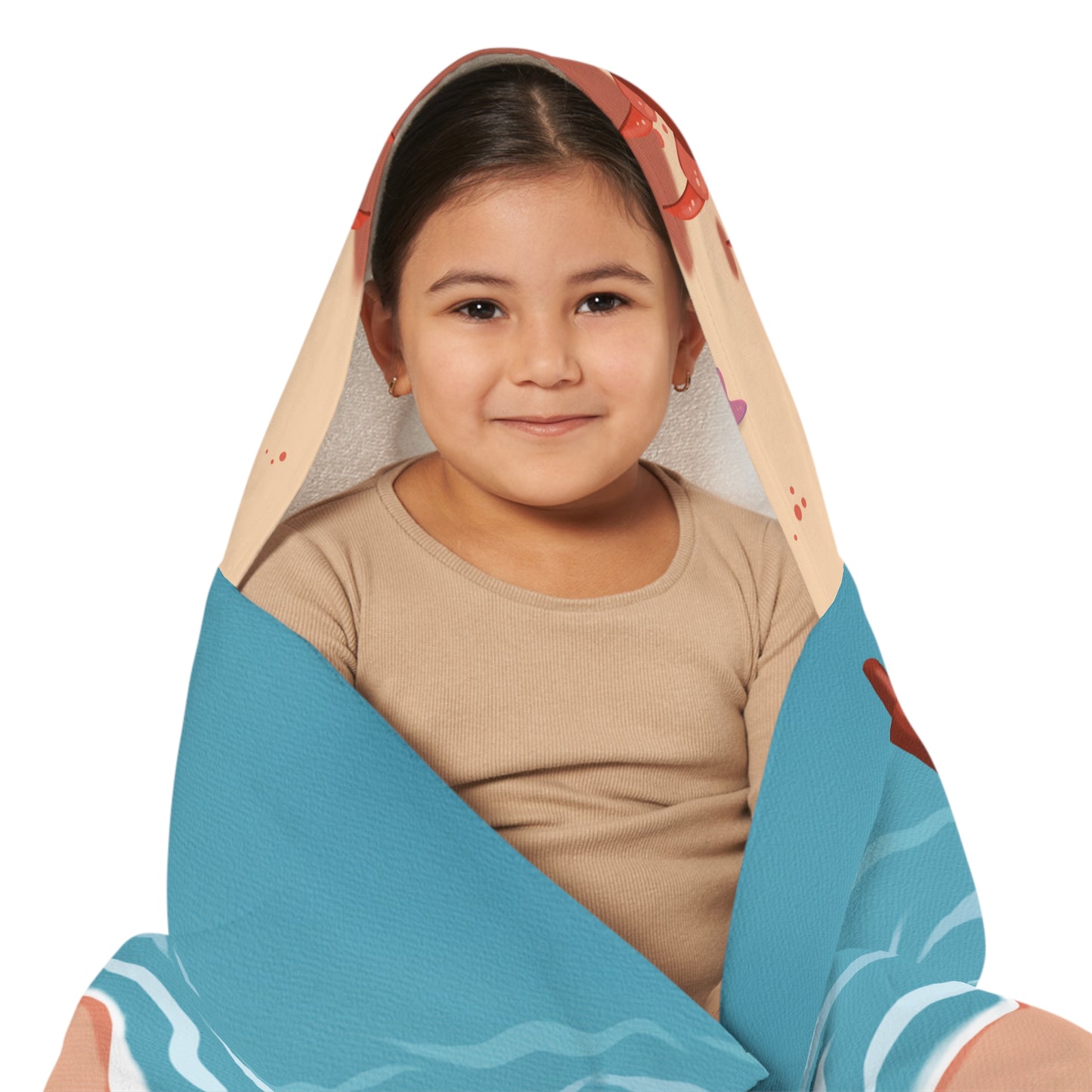 Hooded Towel - Beachside Pincher Crab Artwork by Anndria