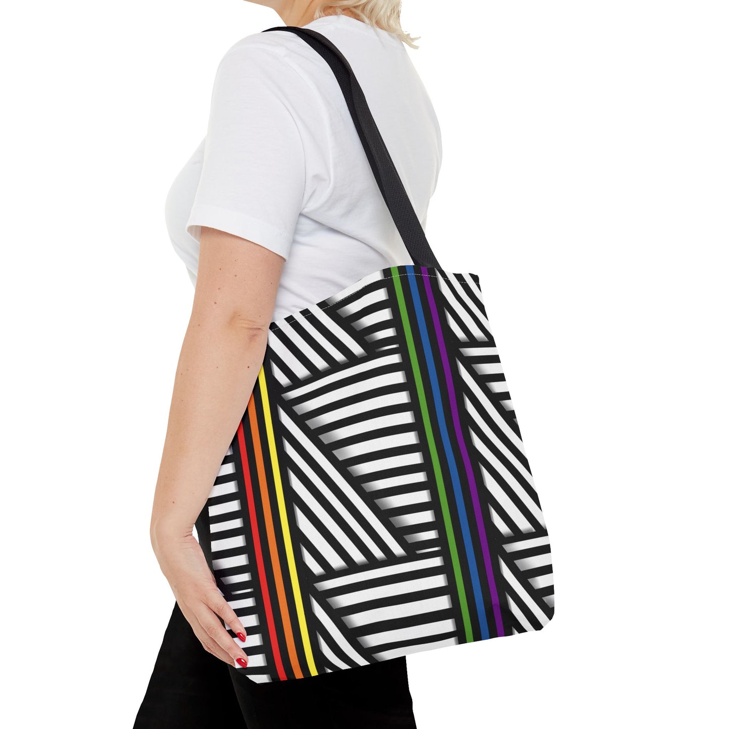 Colorful Striped Pride Tote Bag - Stylish & Versatile for Everyday Use