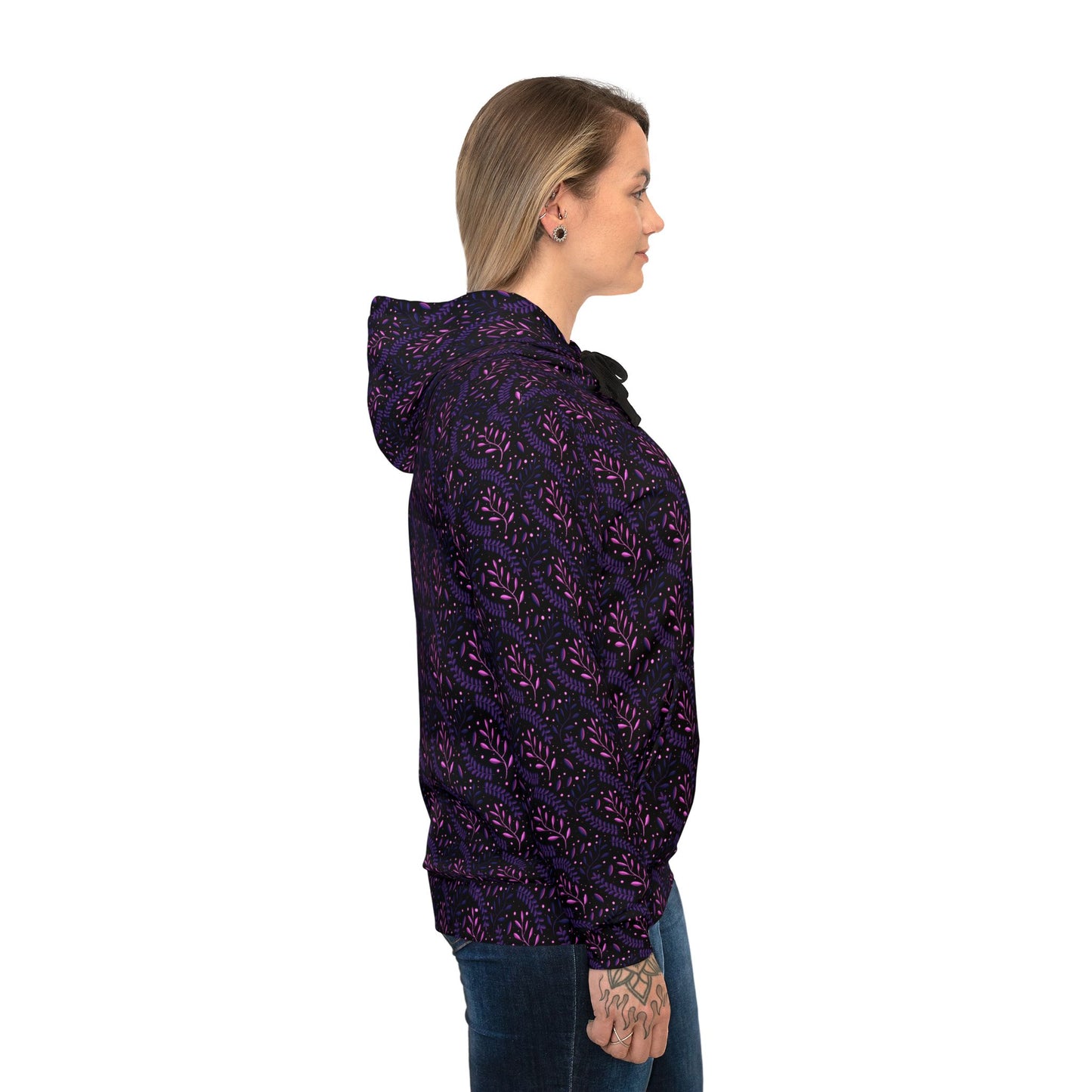Glowing Pink Forest Athletic Hoodie by Anndria