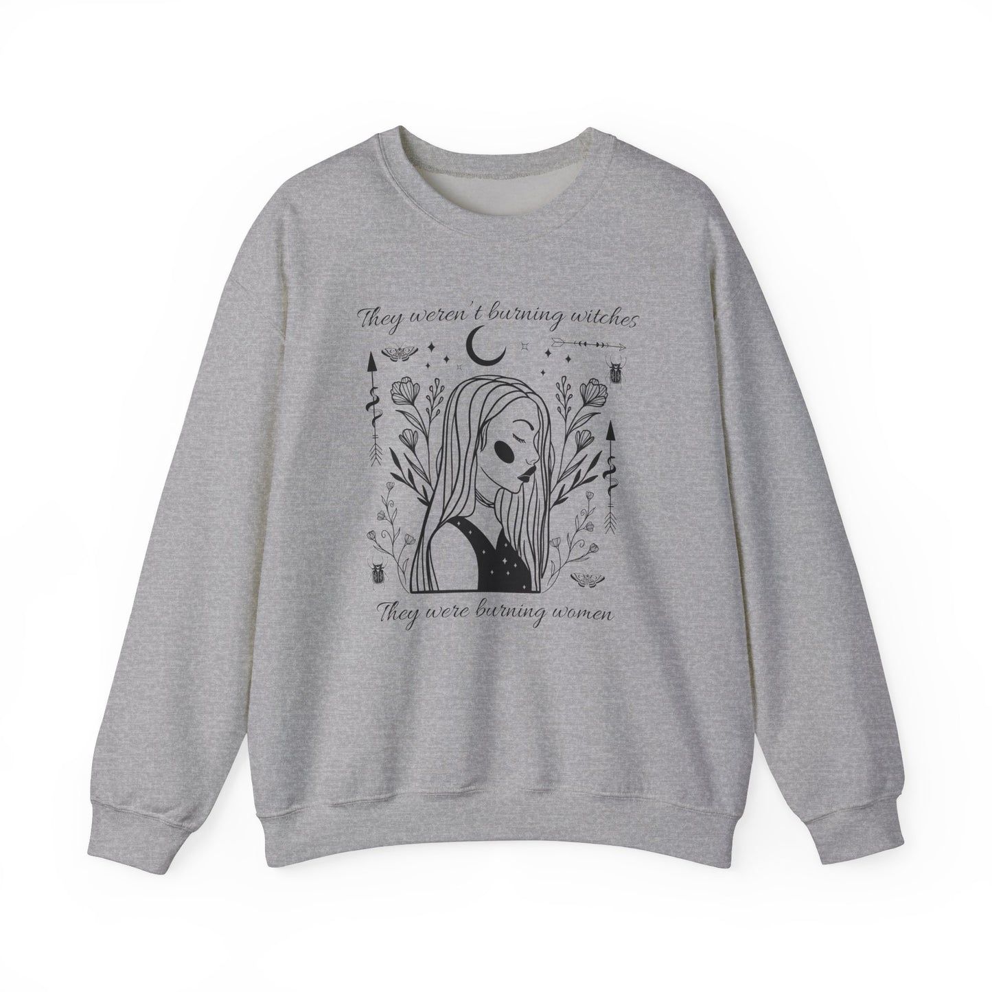 Feminine Rage Sweatshirt, Women's Empowerment Jumper, Witch Burning Feminist Top, Gender Equality Pullover, Unisex Crewneck Sweater