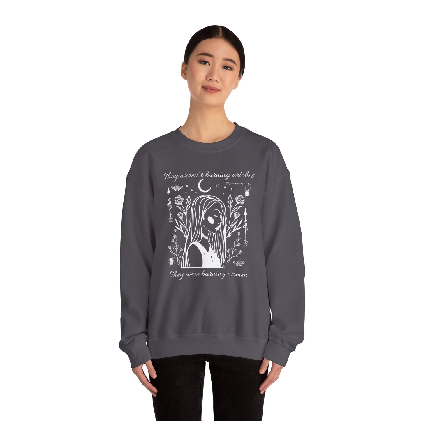 Feminine Rage Sweatshirt, Women's Empowerment Jumper, Witch Burning Feminist Top, Gender Equality Pullover, Unisex Crewneck Sweater