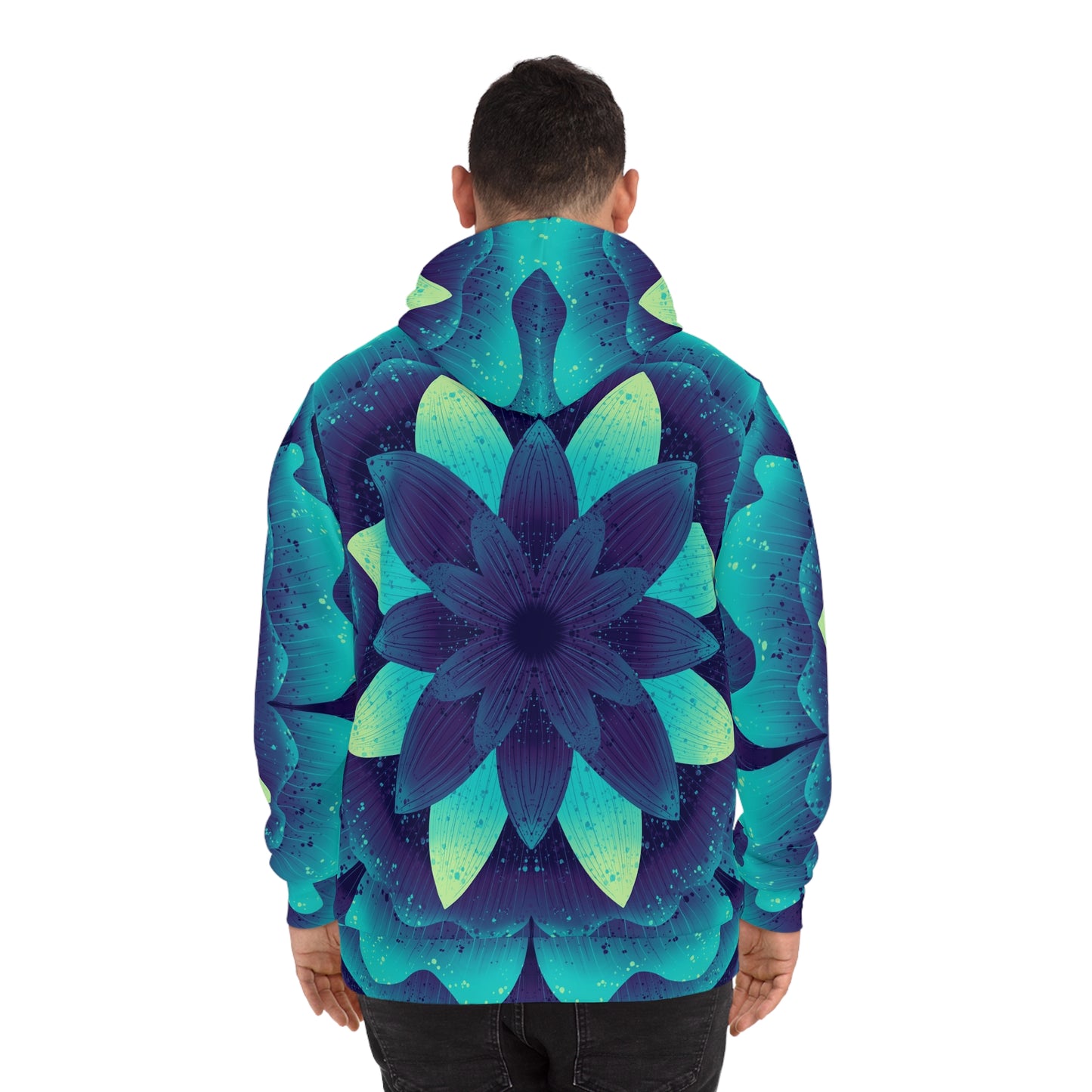 Cosmic Glow Fashion Hoodie, Neon Black Light Effect, Celestial Pullover Sweatshirt, Outer Space Apparel, Galaxy Print Jumper, Mystical