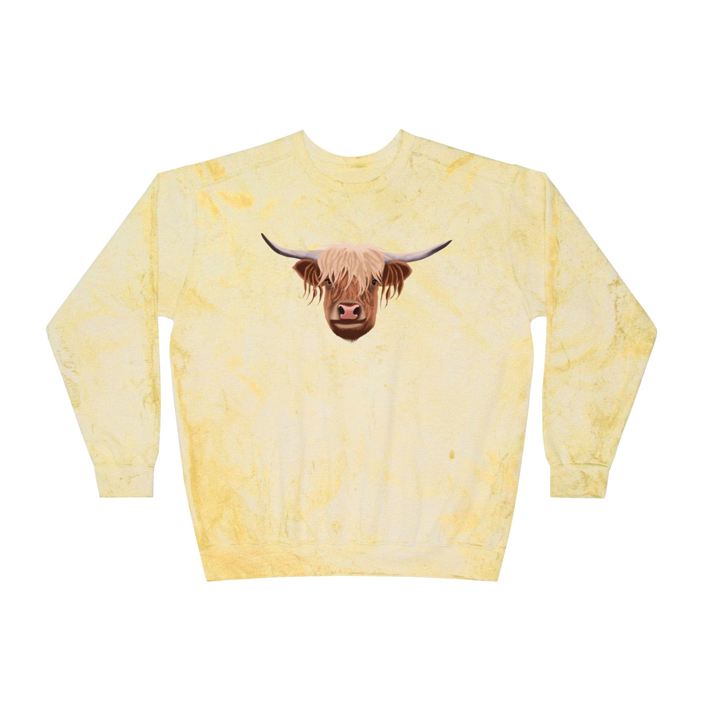 Highland Cow Color Blast Unisex Crewneck Sweatshirt - Vibrant & Cozy Apparel