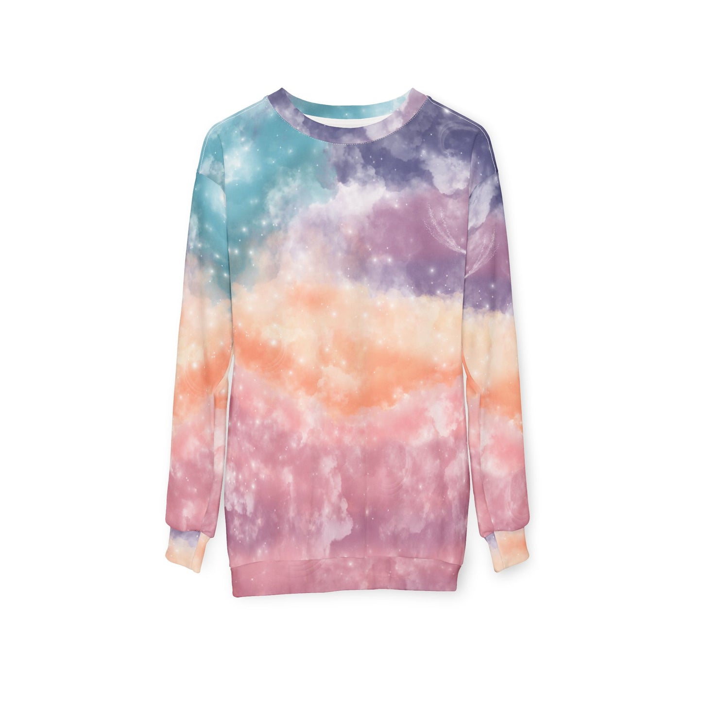 Cosmic Whispers Crewneck Sweatshirt | All-Over Print Sweatshirt by Anndria | Unique Cosmic Art Apparel