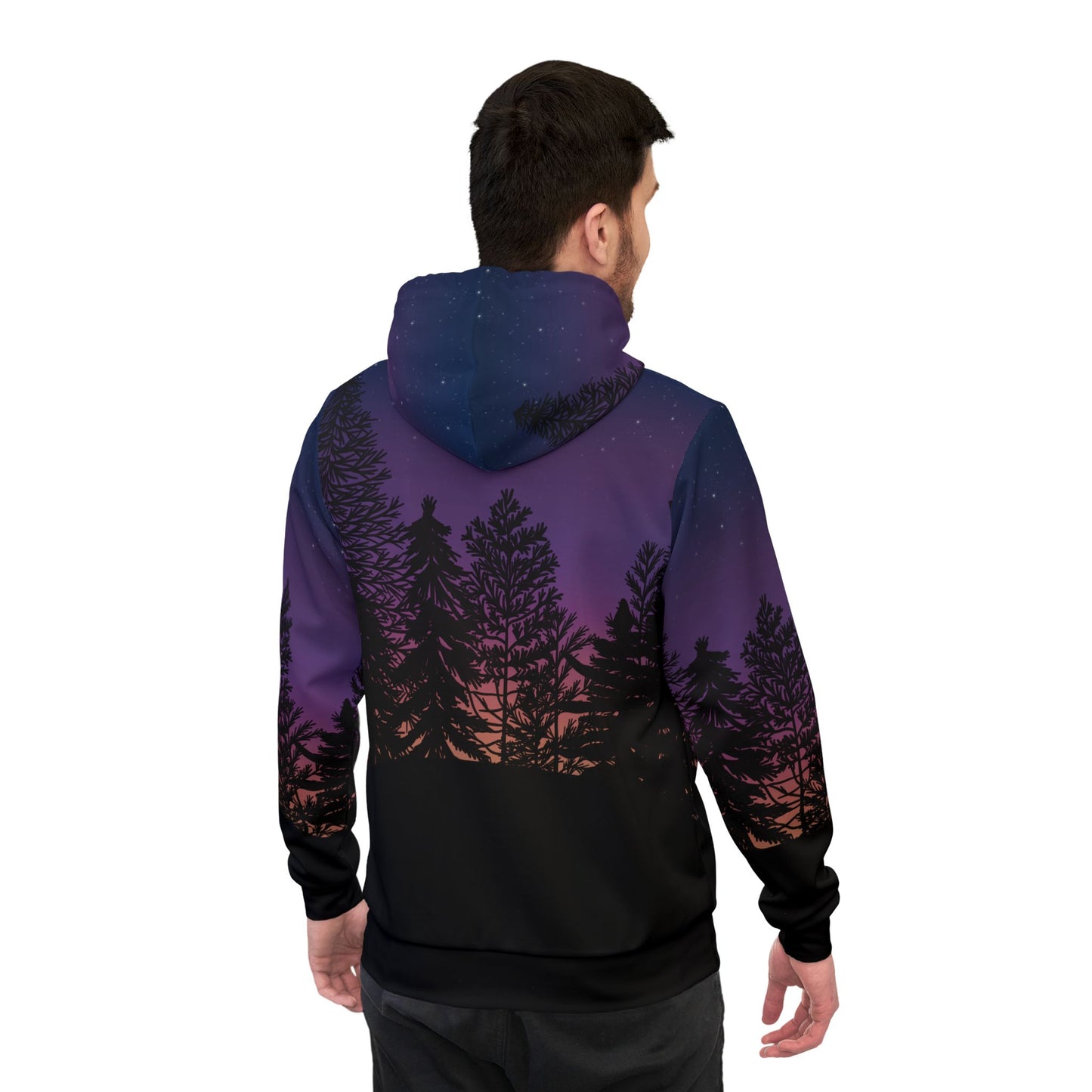 Starry Night Forest Athletic Hoodie - Outdoor Adventure Wear
