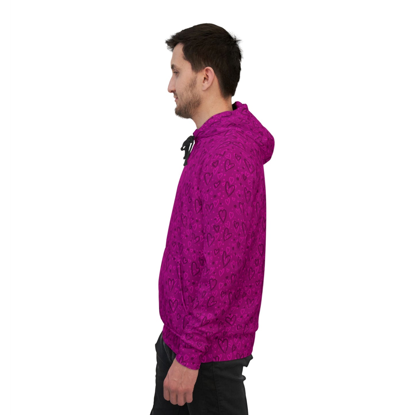 Pink Hearts Athletic Hoodie - Designed by Anndria