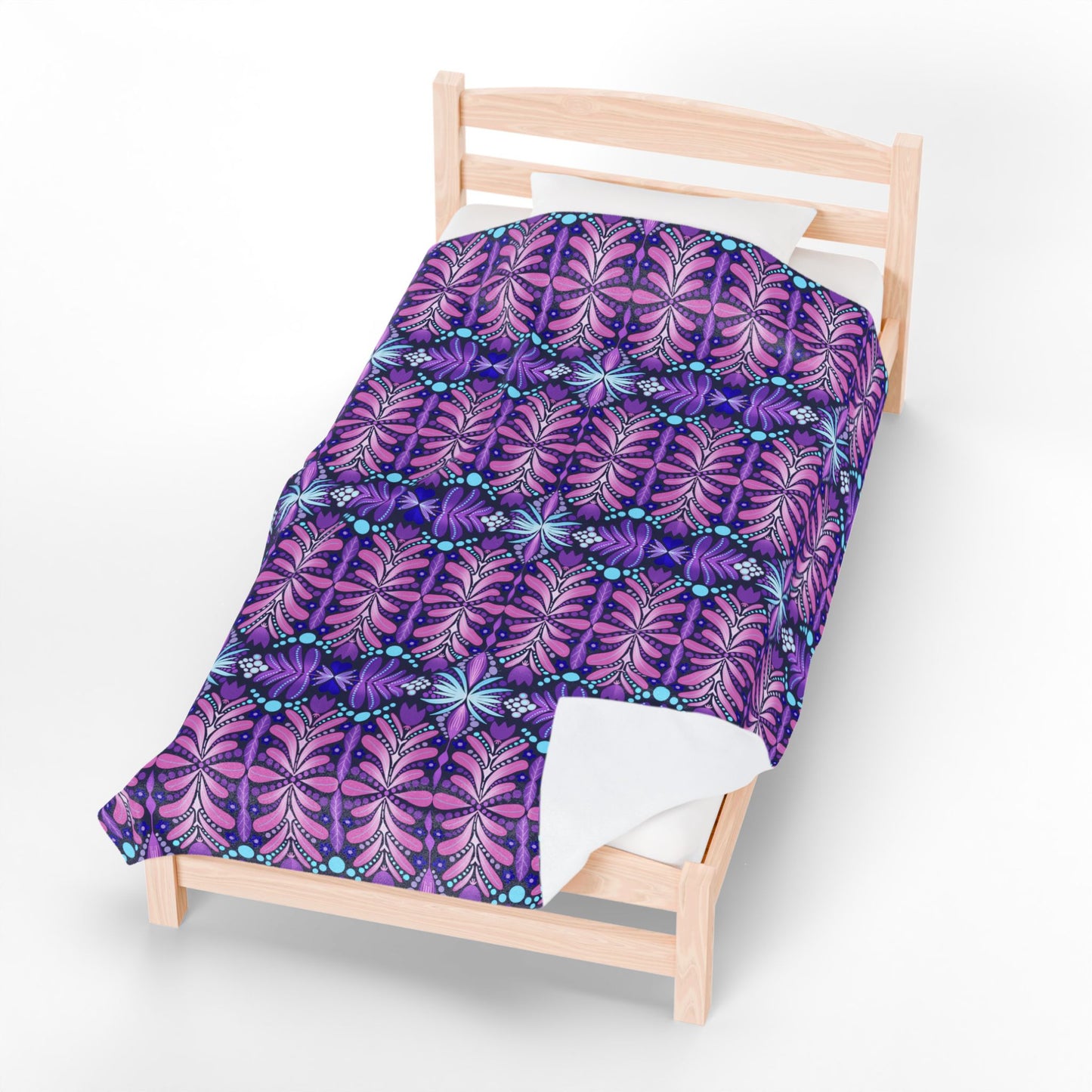 Vibrant Floral Velveteen Plush Blanket – Cozy Home Decor