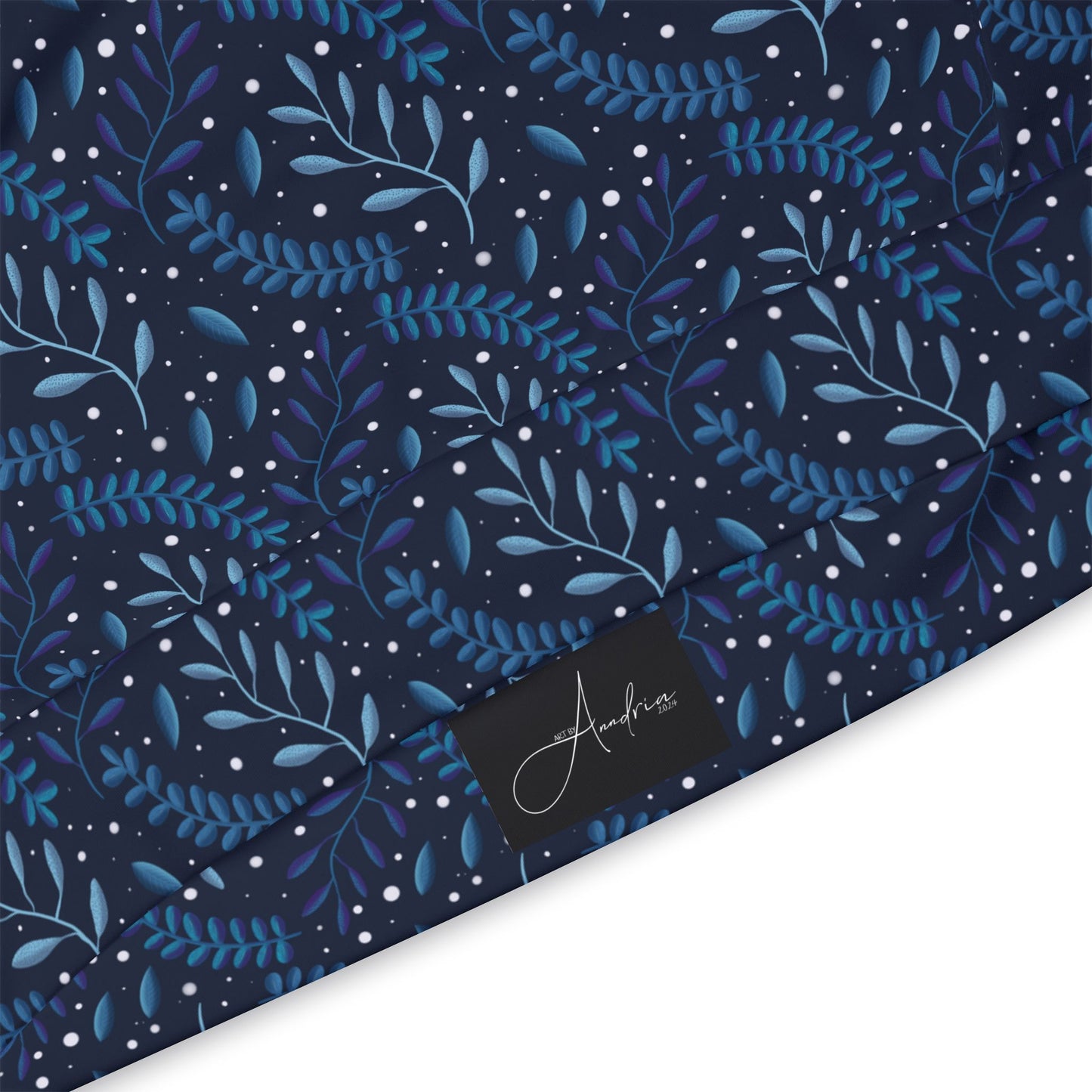 Midnight Blue Forest Athletic Hoodie by Anndria