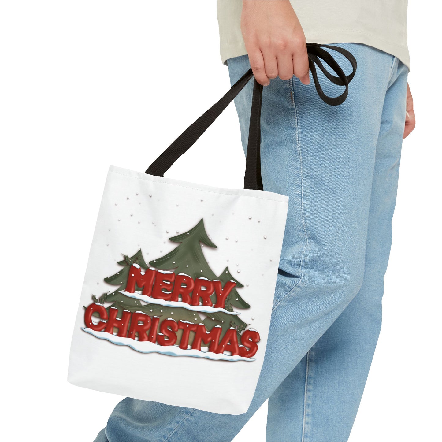 Christmas Tote Bag with Snow, Anndria Design