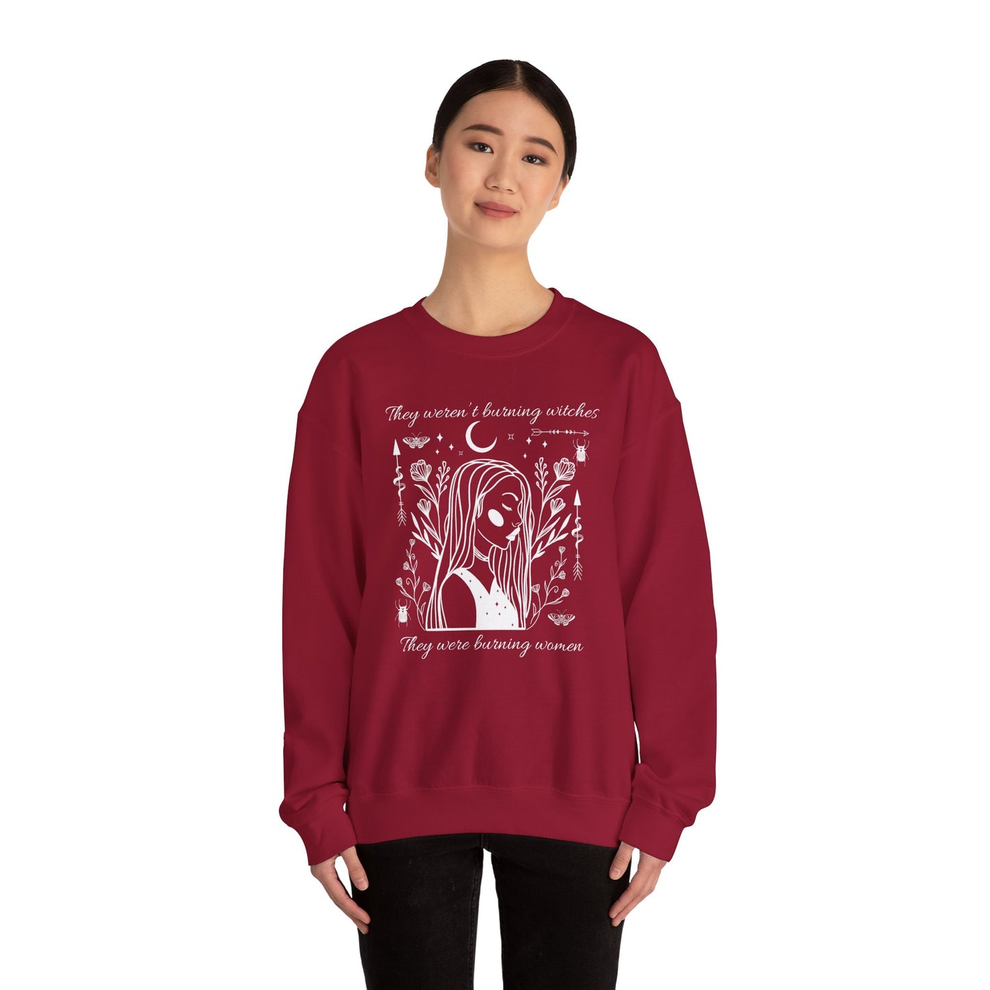 Feminine Rage Sweatshirt, Women's Empowerment Jumper, Witch Burning Feminist Top, Gender Equality Pullover, Unisex Crewneck Sweater
