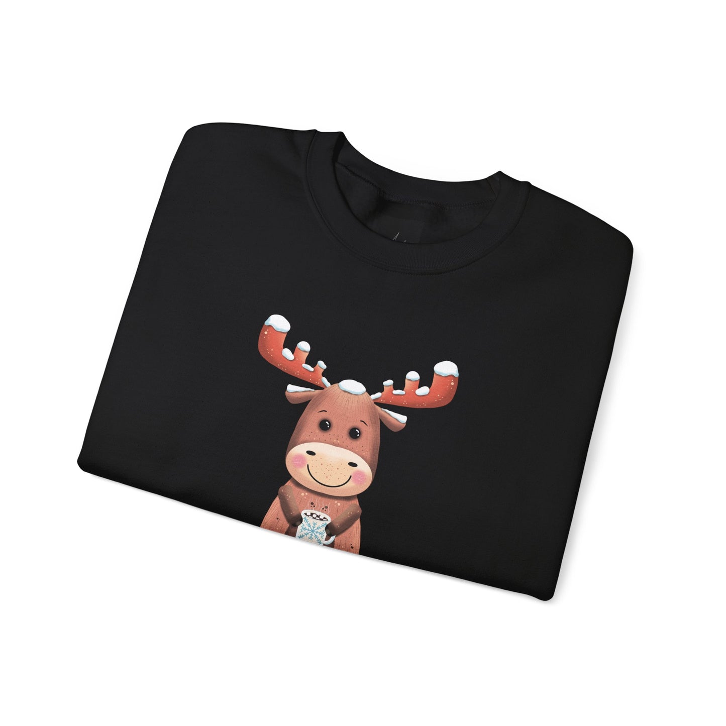 Moose Hot Chocolate Crewneck Sweatshirt by Anndria
