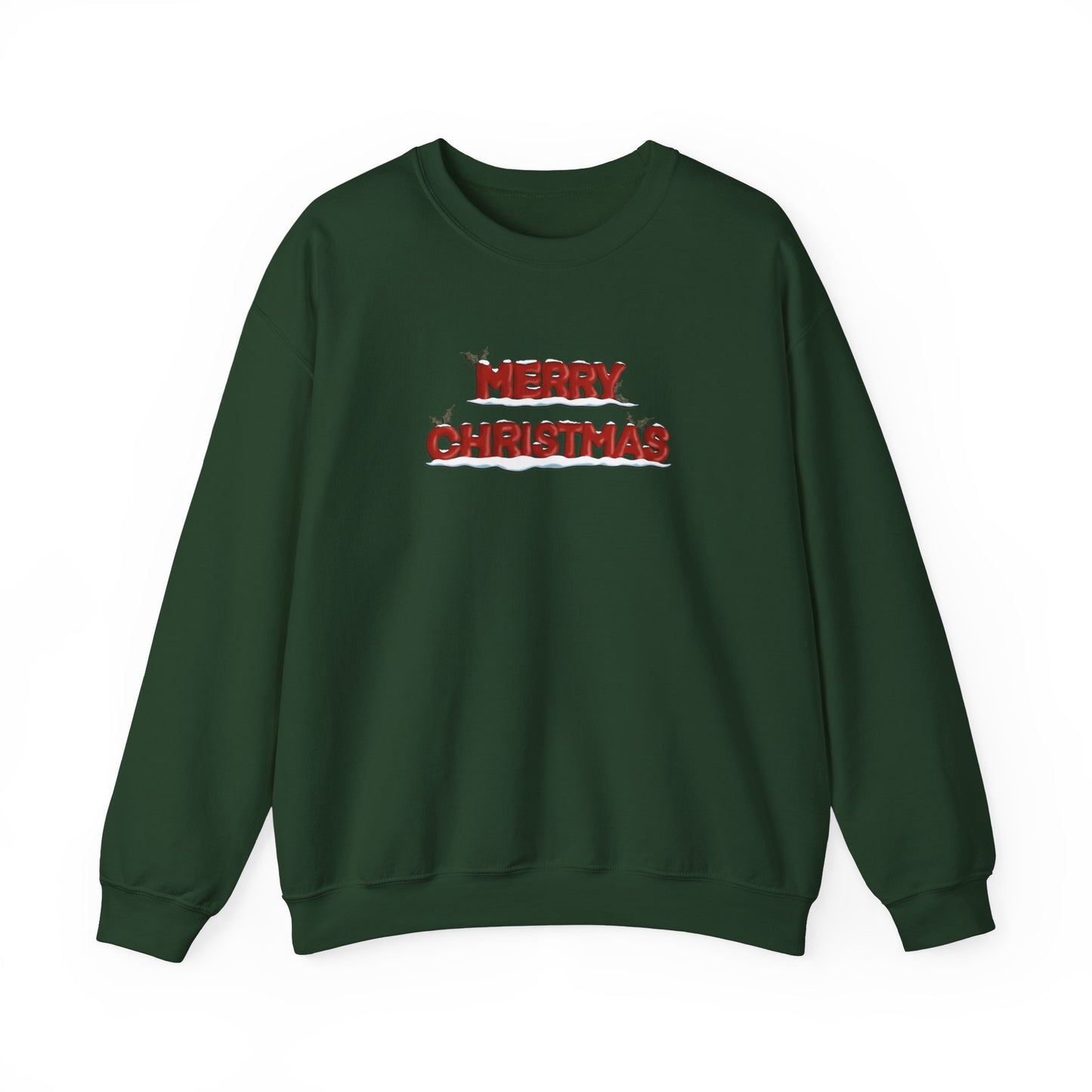 Merry Christmas with Snow and Holly - Unisex Sweatshirt