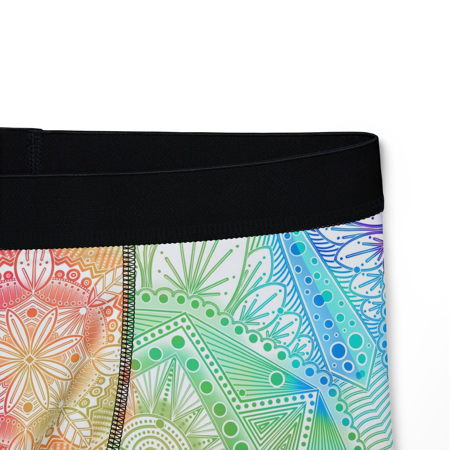 Mens Boxers, Rainbow Mandala Holographic Artwork, Underwear, Gift for Him, Unique Design, Lounge Wear
