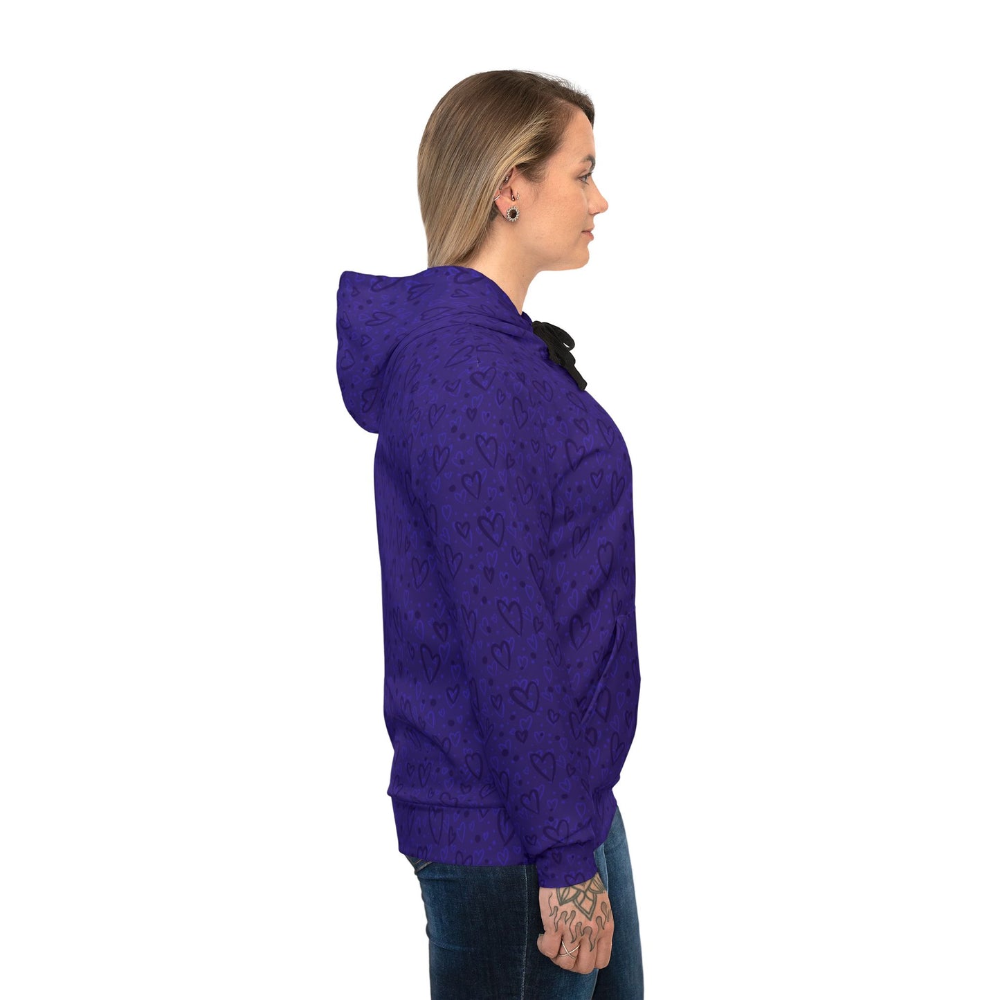 Purple Hearts Athletic Hoodie - Designed by Anndria