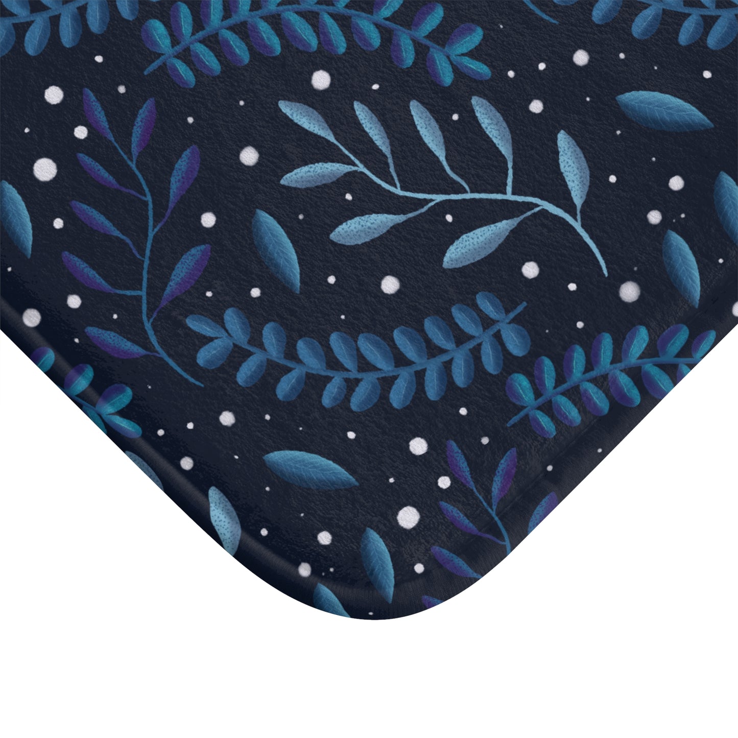 Forest Bath Mat - Midnight Blue Design by Anndria