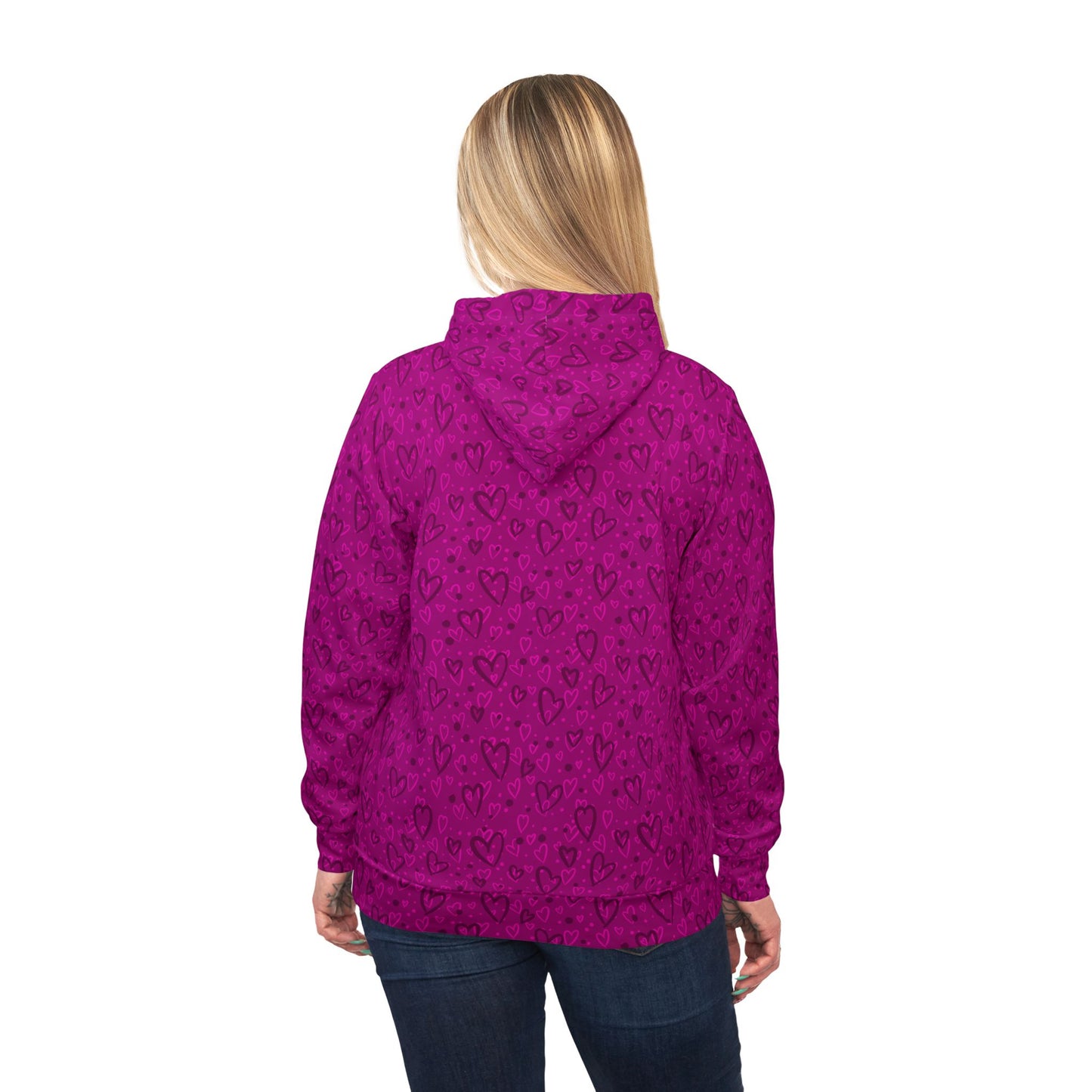 Pink Hearts Athletic Hoodie - Designed by Anndria