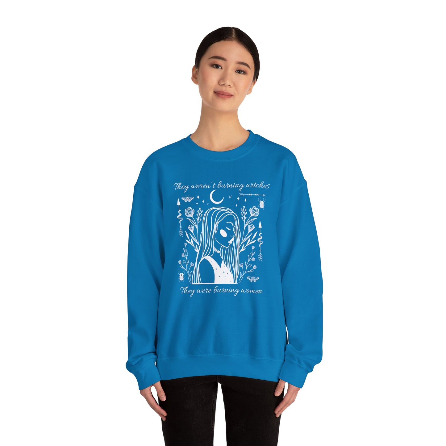 Feminine Rage Sweatshirt, Women's Empowerment Jumper, Witch Burning Feminist Top, Gender Equality Pullover, Unisex Crewneck Sweater