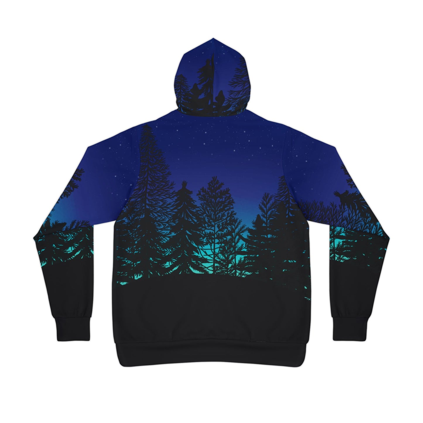 Starry Night Forest Athletic Hoodie - Outdoor Adventure Wear
