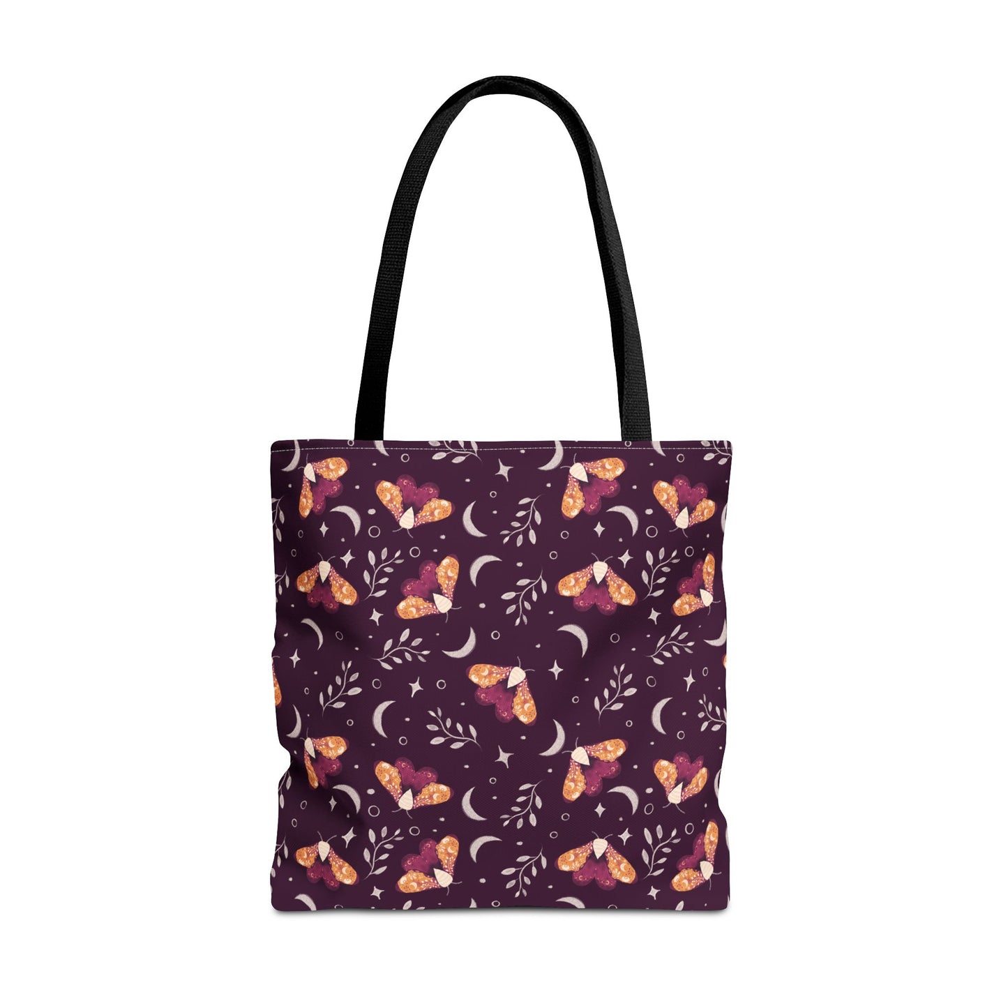 Moth Tote Bag Orange - Witchy Aesthetic Design by Anndria