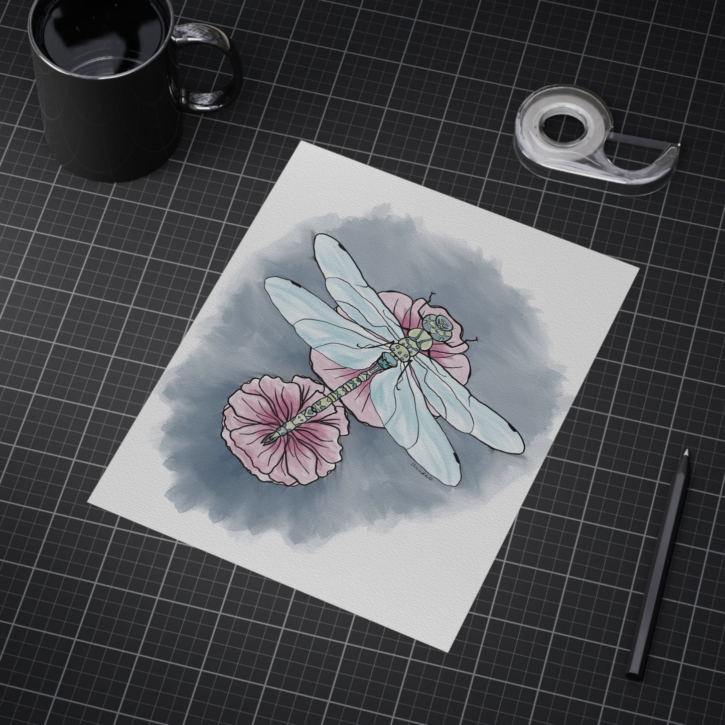 Dragonfly Unframed Prints, Wall Art Decor, Insect Illustration Poster, Nature Lover Gift, Anndria Design