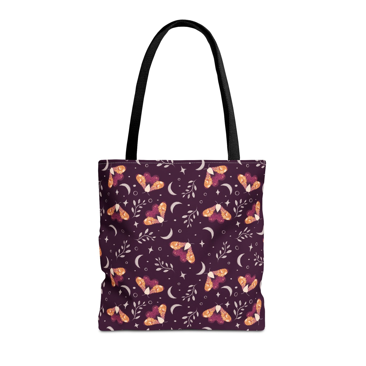 Moth Tote Bag Orange - Witchy Aesthetic Design by Anndria