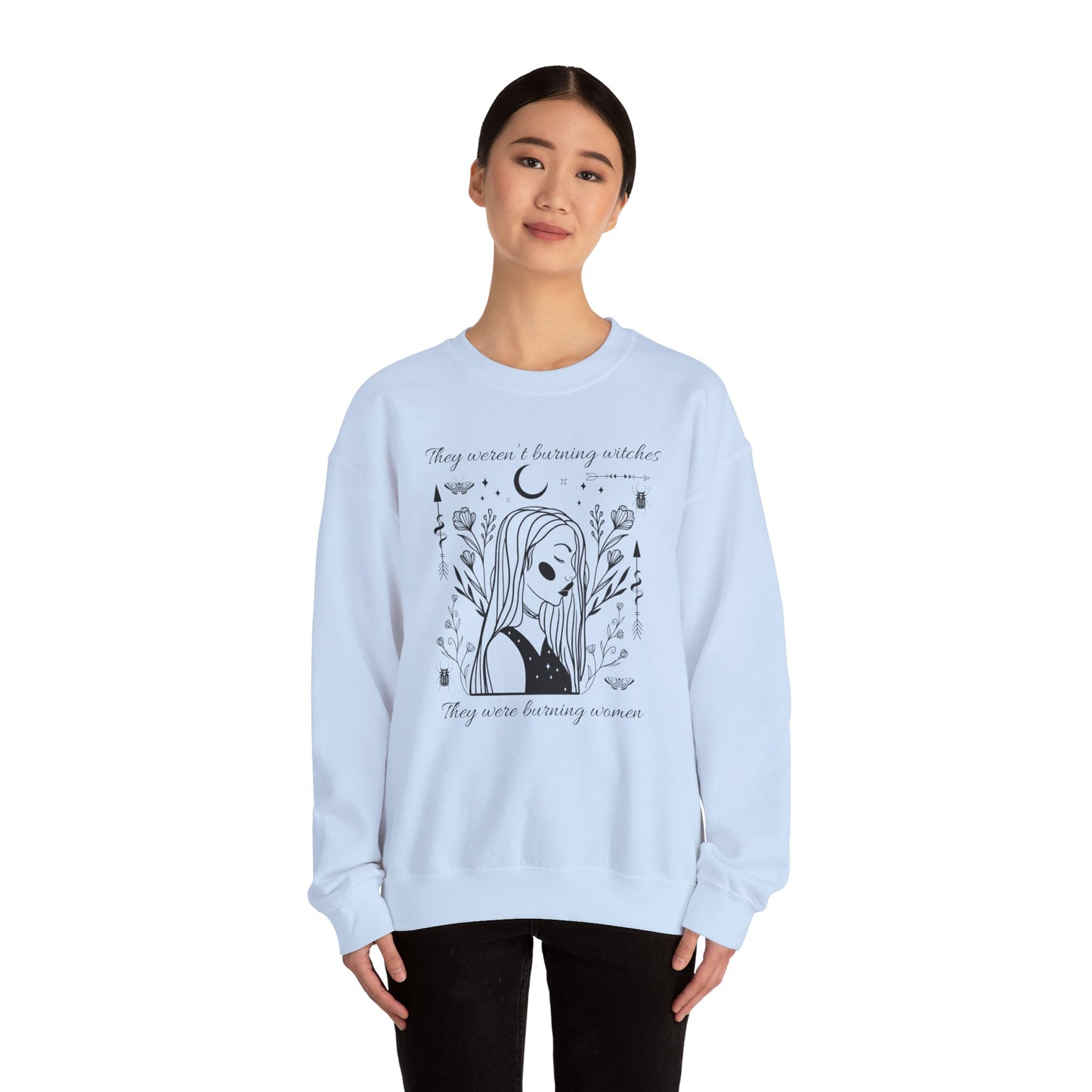 Feminine Rage Sweatshirt, Women's Empowerment Jumper, Witch Burning Feminist Top, Gender Equality Pullover, Unisex Crewneck Sweater
