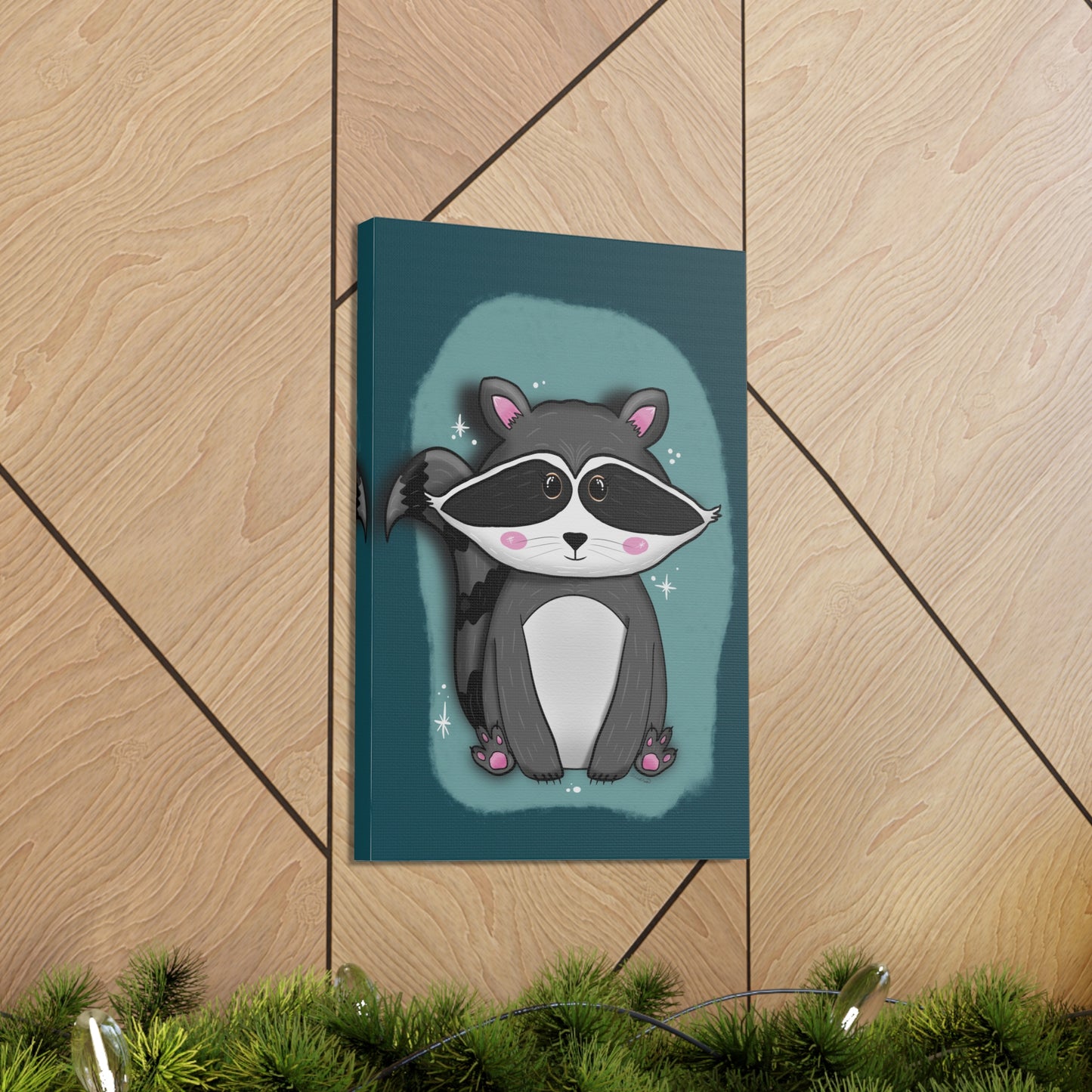 Canvas Prints, Midnight Mischief Raccoon Wall Art, Animal Lover Gift, Cute Wildlife Decor, Anndria Artwork, Home Office Decoration, Nursery