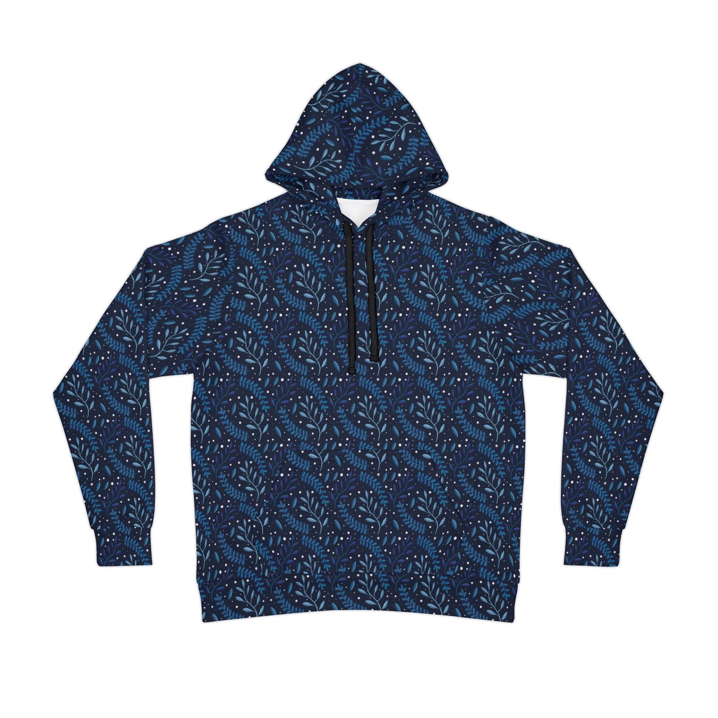 Midnight Blue Forest Athletic Hoodie by Anndria
