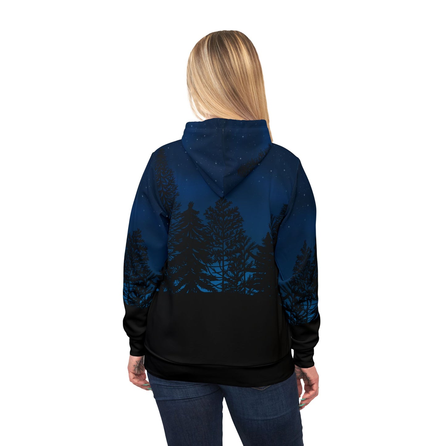 Starry Night Forest Athletic Hoodie - Outdoor Adventure Wear