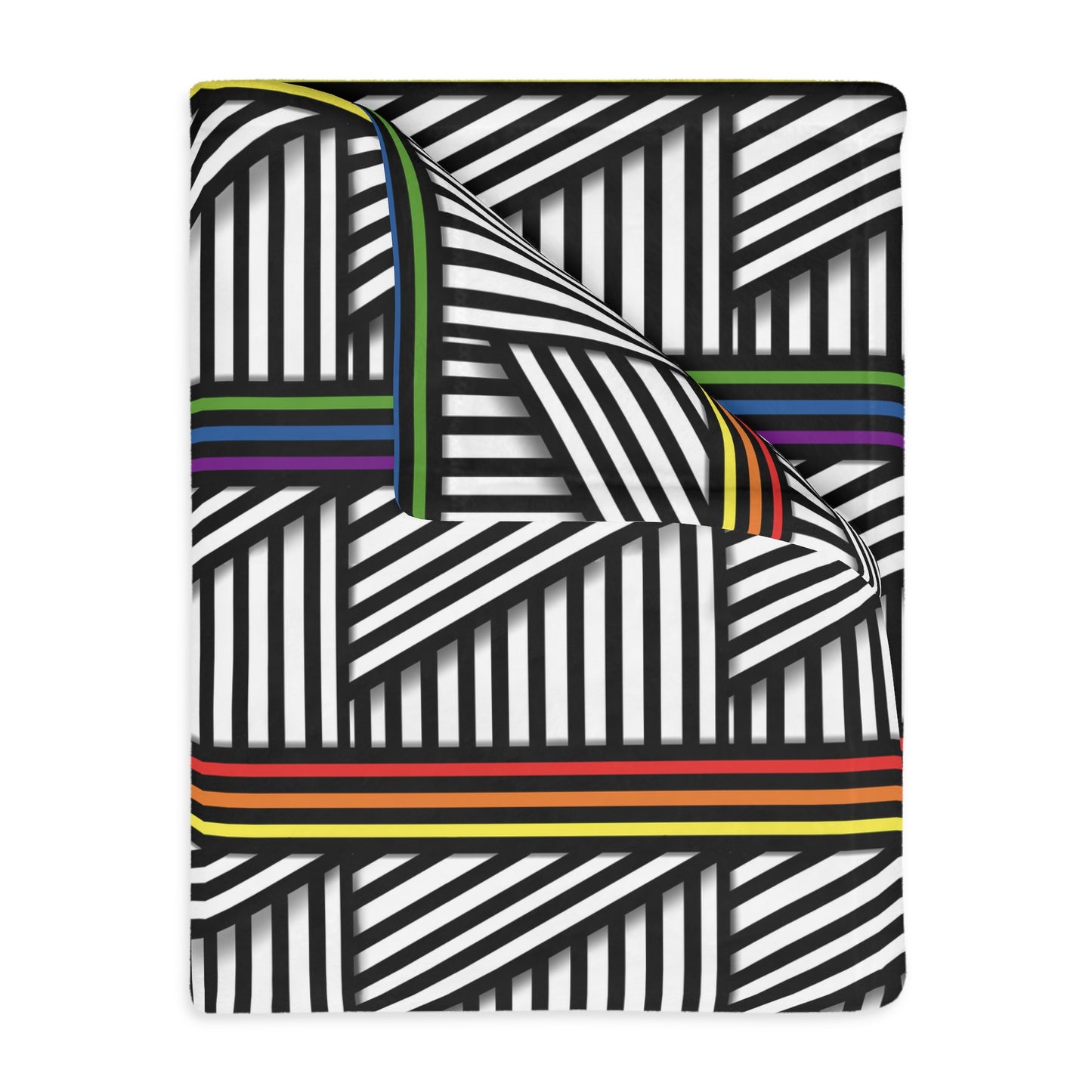 Geometric Pride Pattern Velveteen Microfiber Blanket - Cozy & Stylish Accent for Home