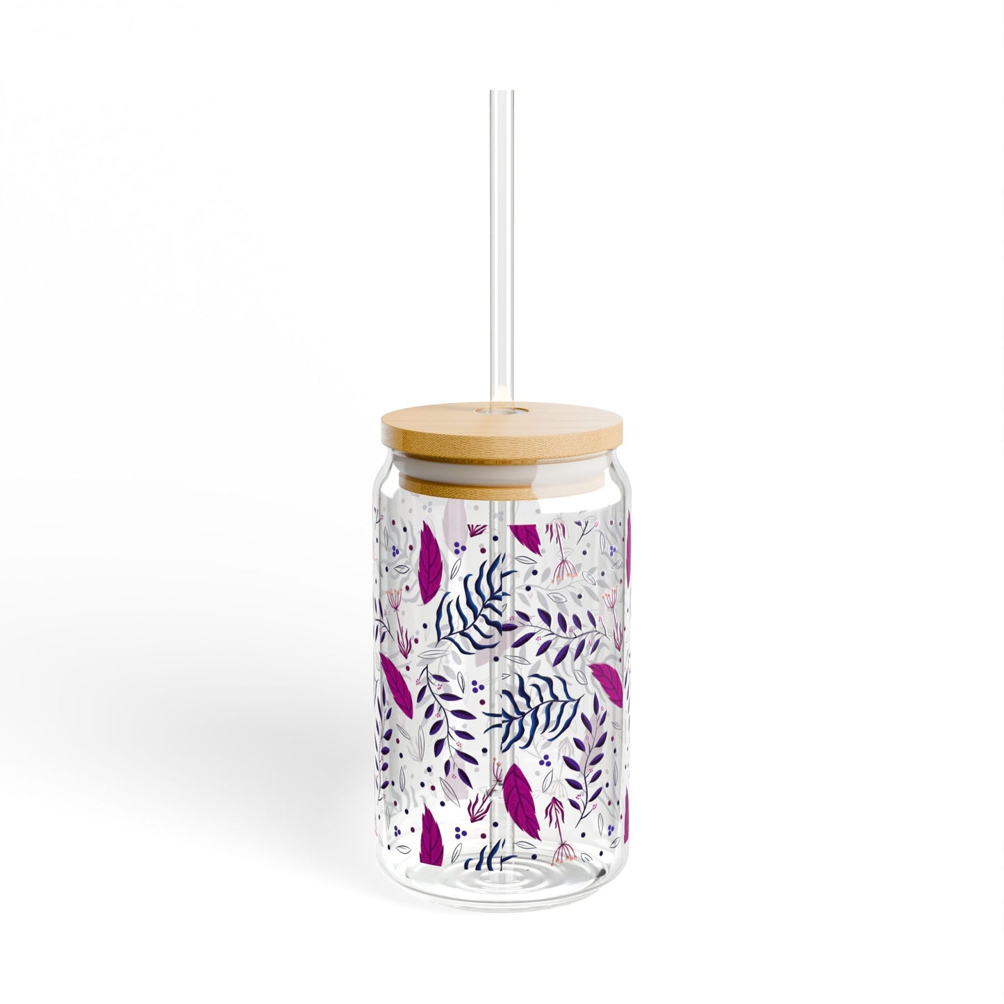 Sipper Glass - Midnight Purple Forest Design 16oz
