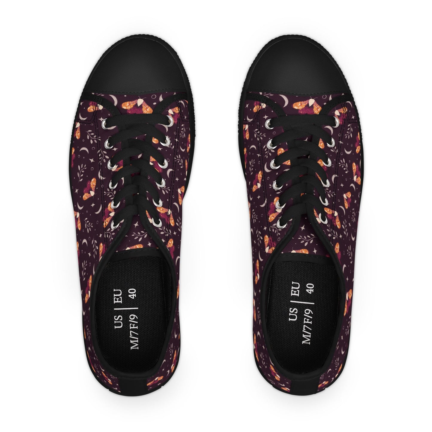 Sneakers Witchy Moth Orange Design by Anndria