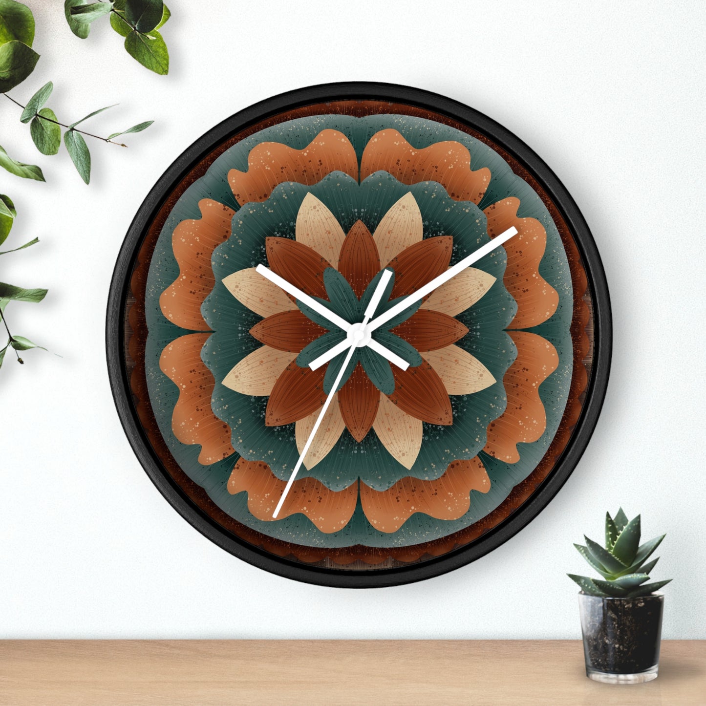Harvest Harmony Wall Clock | 10" Wooden Frame Wall Clock by Anndria | Silent Mechanism, Unique Home Décor