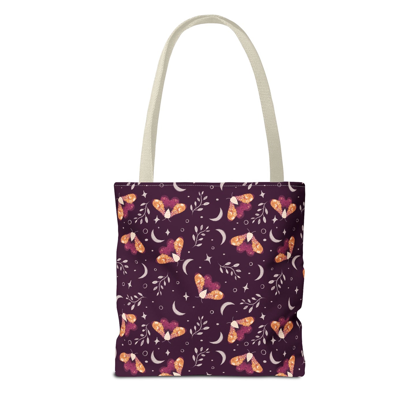 Moth Tote Bag Orange - Witchy Aesthetic Design by Anndria