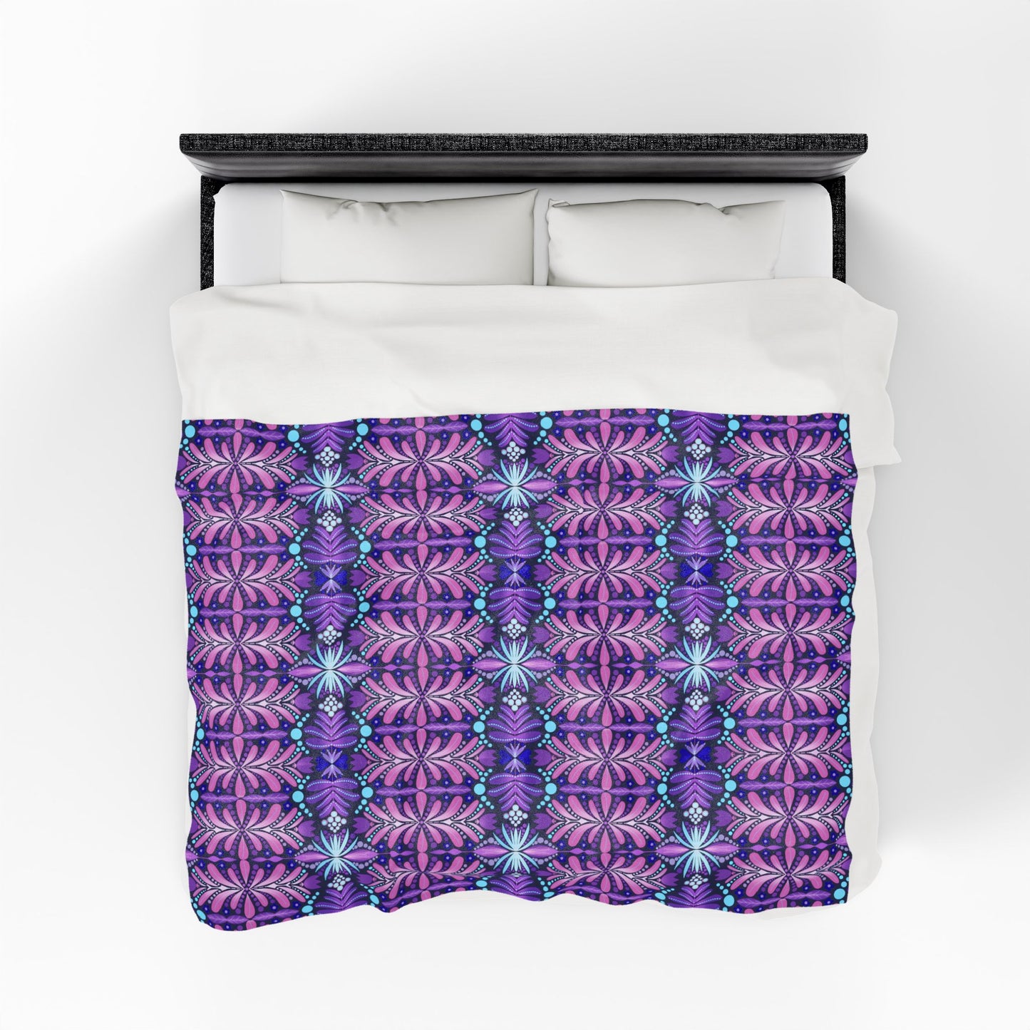 Vibrant Floral Velveteen Plush Blanket – Cozy Home Decor