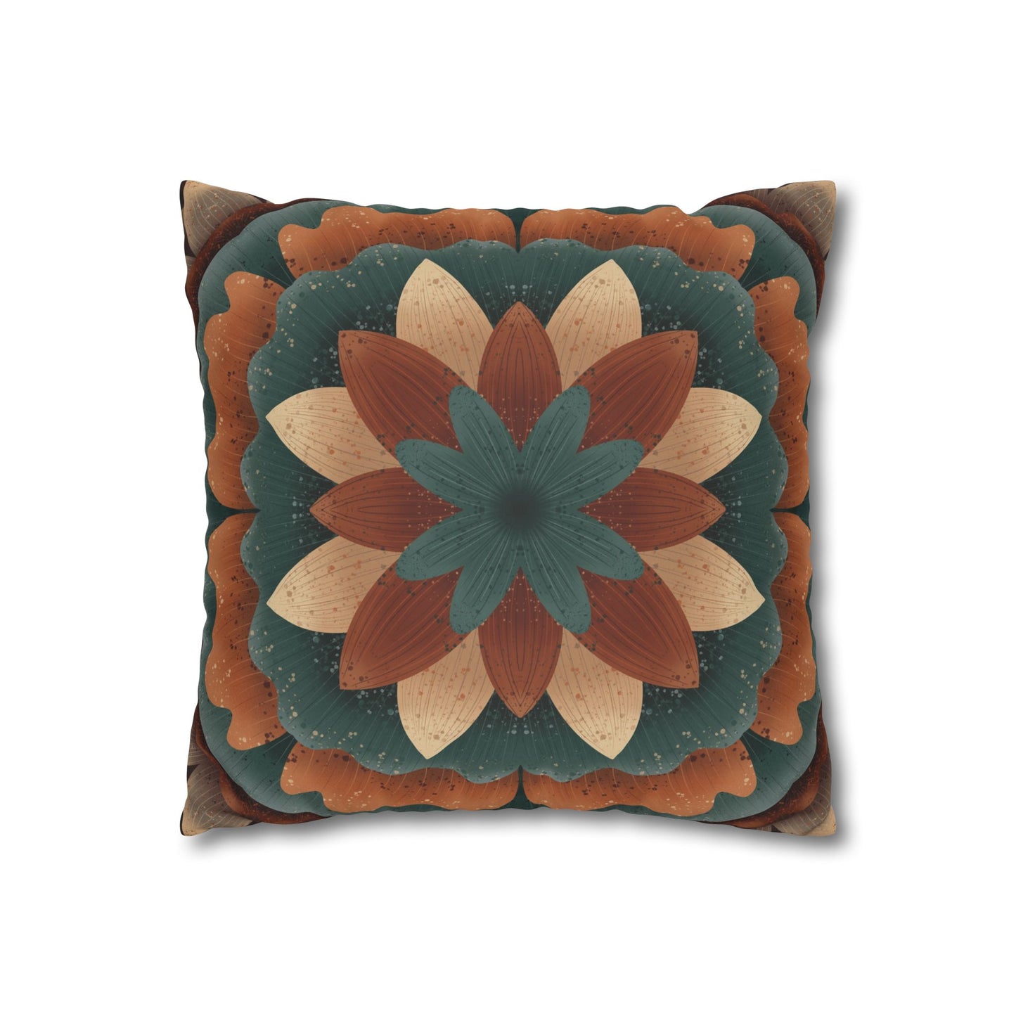 Faux Suede Pillowcase, Harvest Harmony Mandala, Square Pillow Cover, Anndria Fall Vibes, Home Decor, Boho Cushion Case