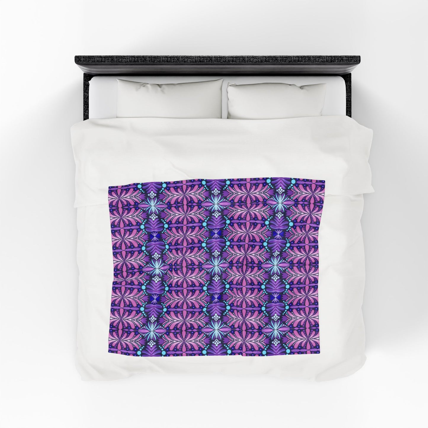 Vibrant Floral Velveteen Plush Blanket – Cozy Home Decor