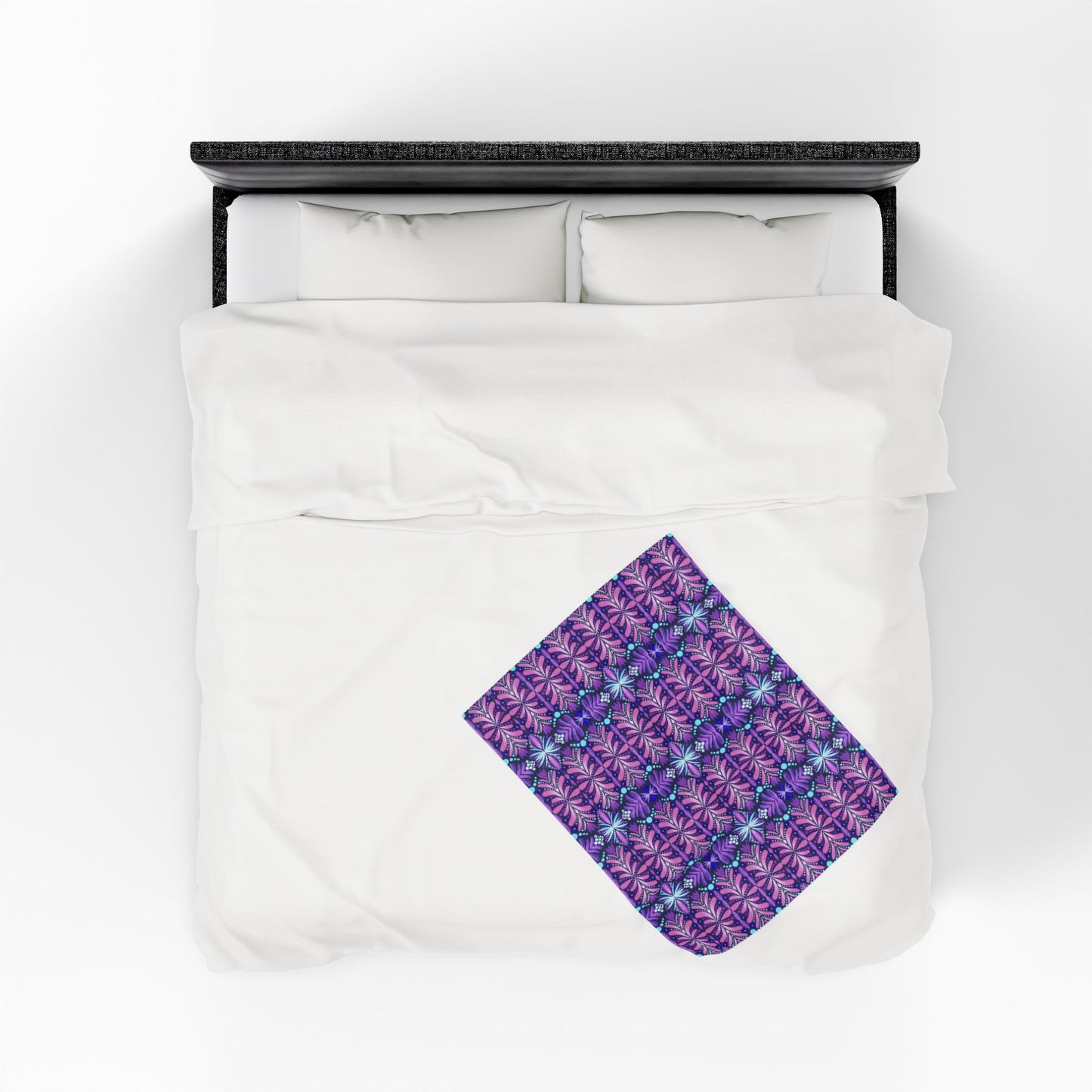 Vibrant Floral Velveteen Plush Blanket – Cozy Home Decor