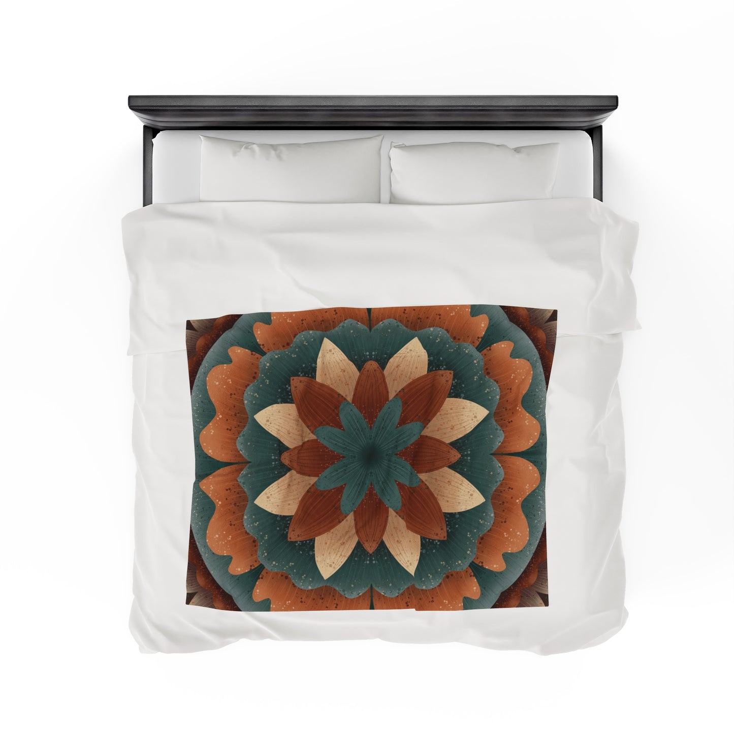 Velveteen Plush Blanket, Harvest Harmony Mandala Artwork by Anndria, Fall Vibes, Cozy Home Decor, Gift for Nature Lovers, Boho Chic Throw